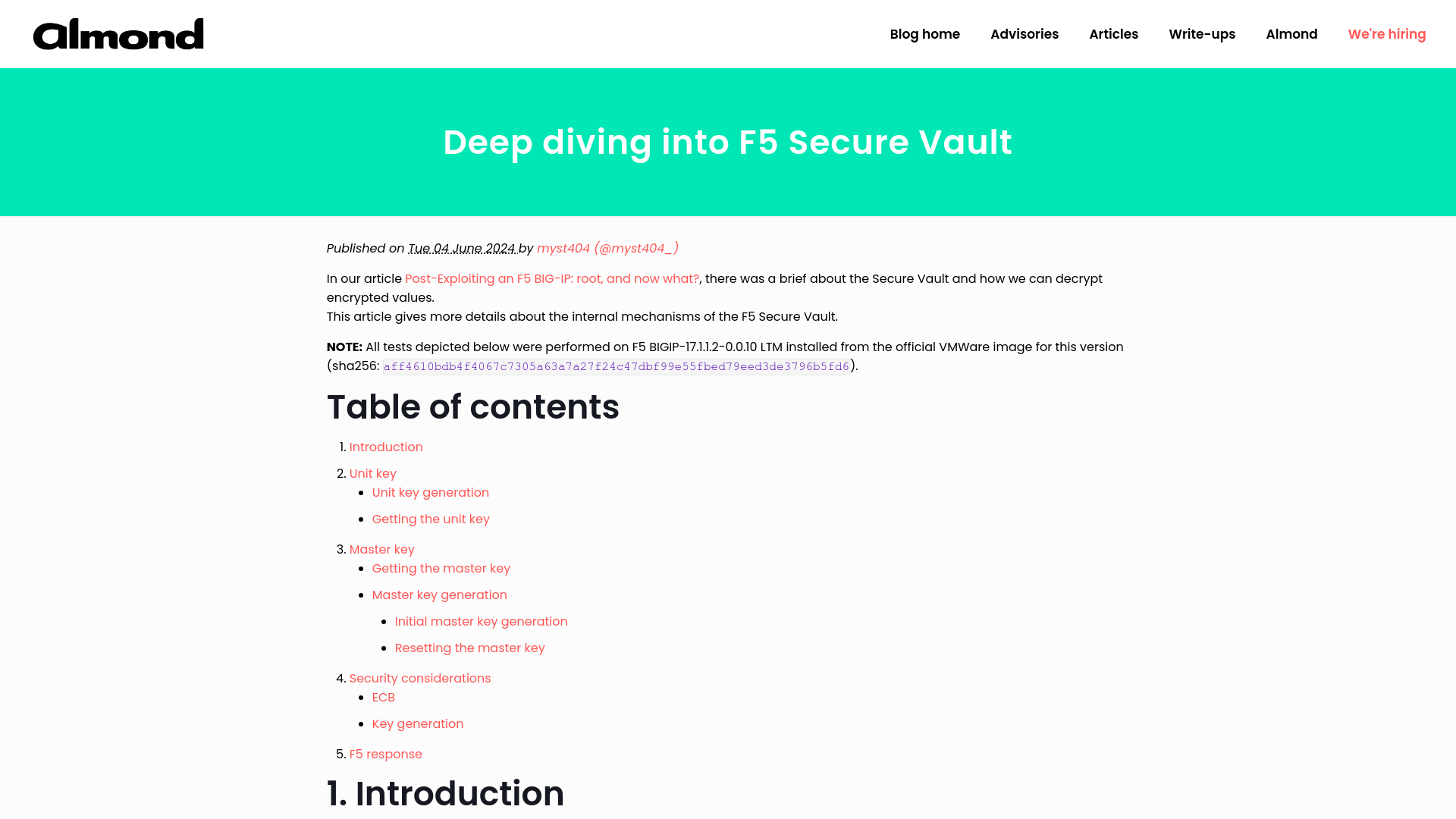 Deep diving into F5 Secure Vault - Almond Offensive Security Blog