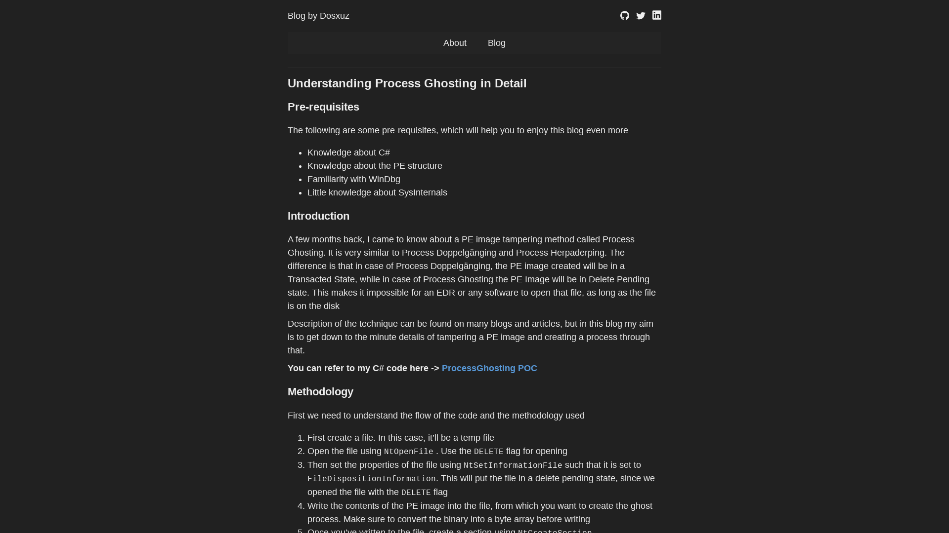 Understanding Process Ghosting in Detail - Blog by Dosxuz