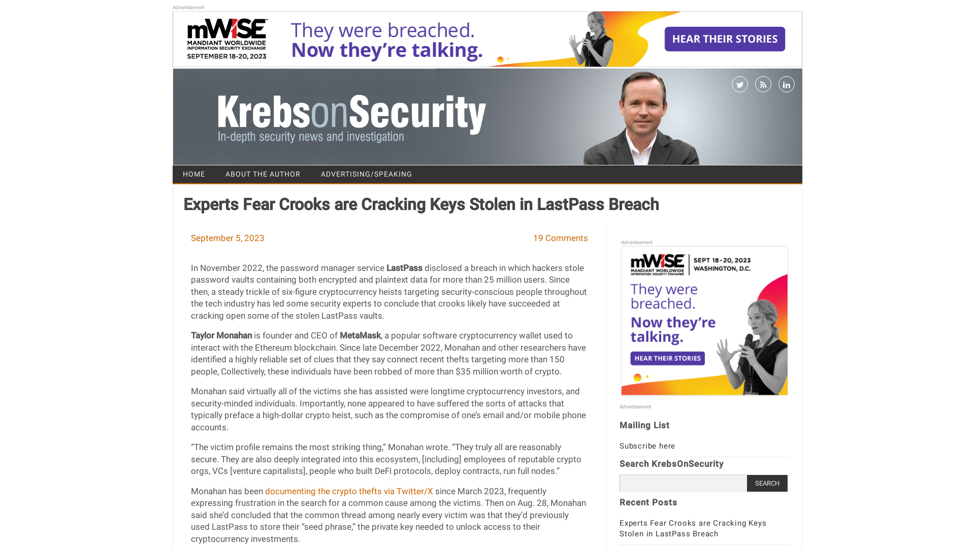 Experts Fear Crooks are Cracking Keys Stolen in LastPass Breach – Krebs on Security