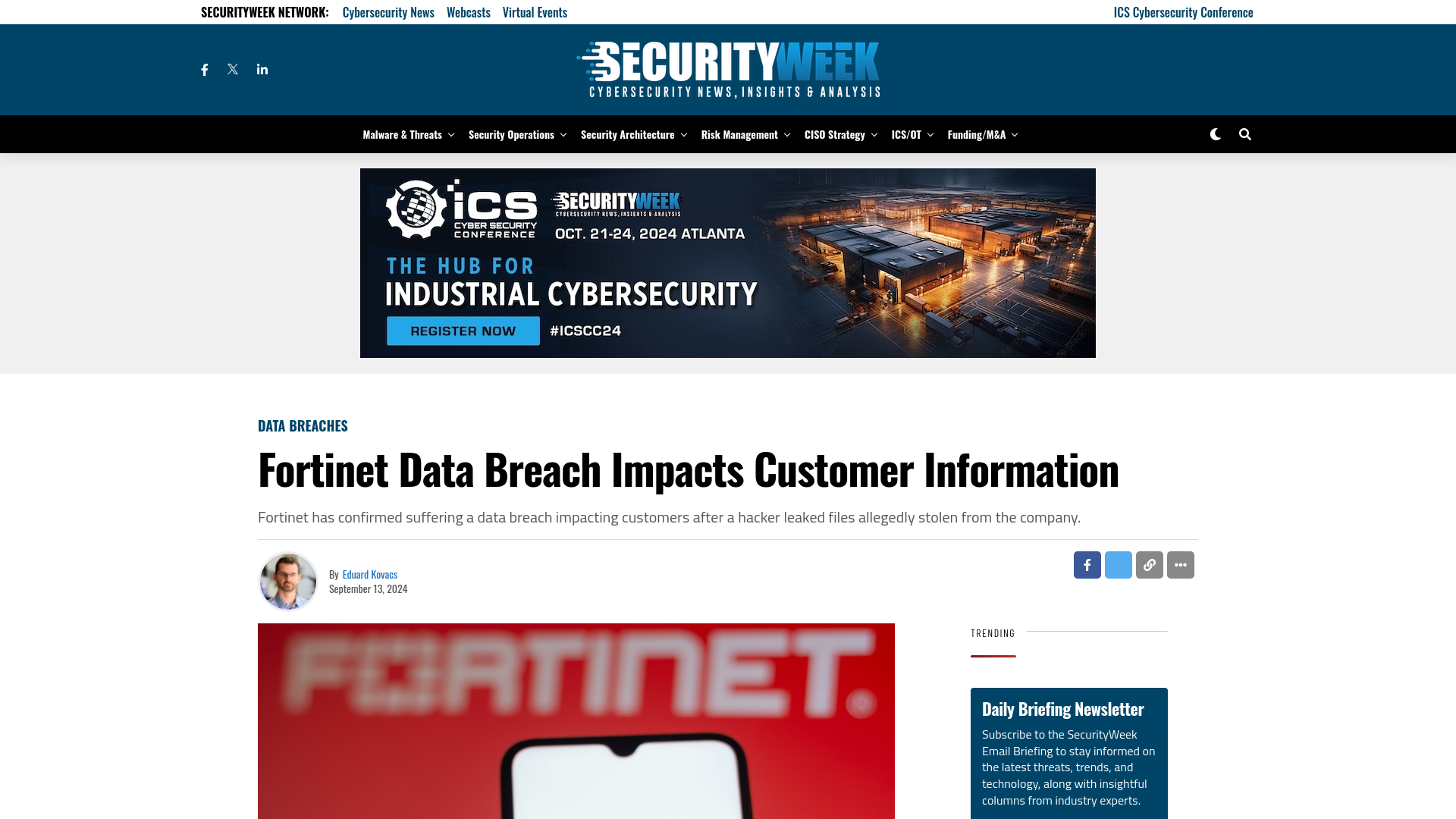 Fortinet Data Breach Impacts Customer Information - SecurityWeek