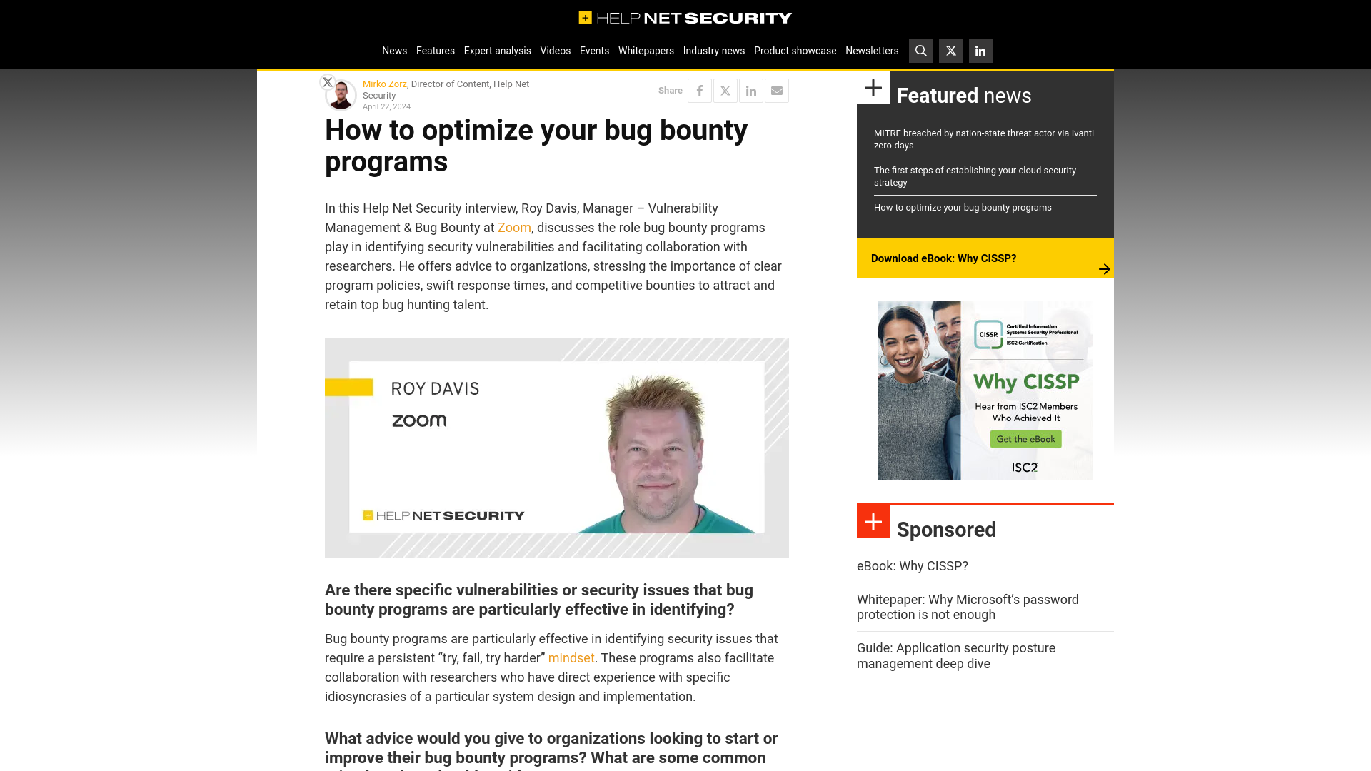 How to optimize your bug bounty programs - Help Net Security