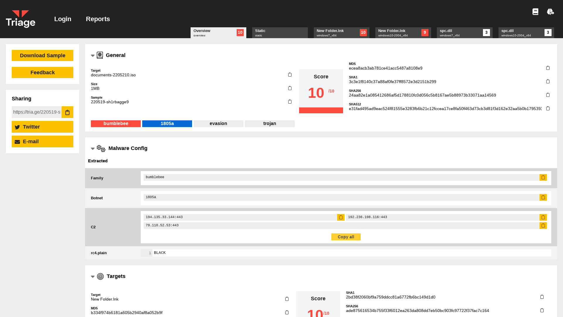 Hatching Triage | Malware sandboxing report by Hatching Triage