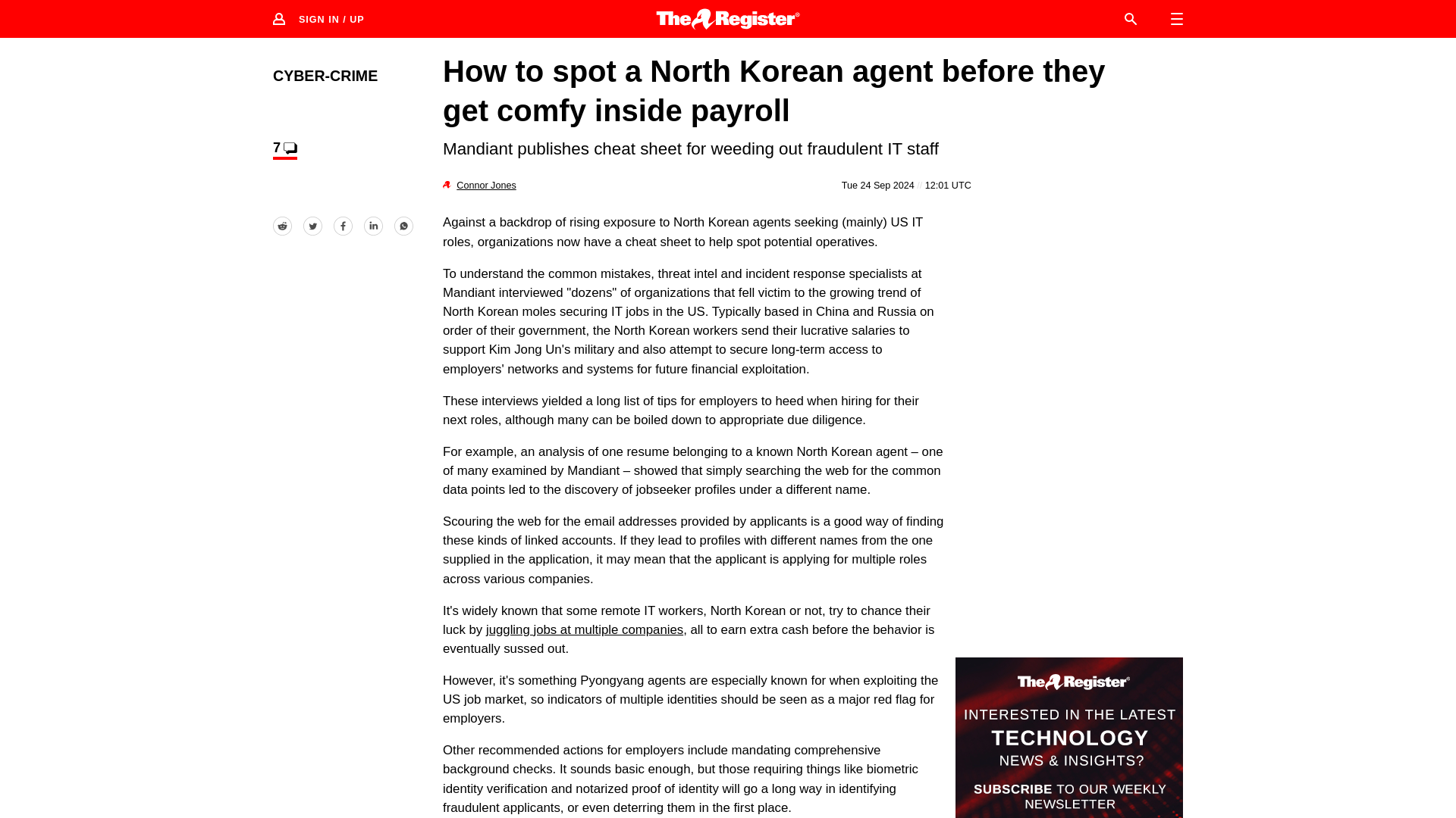 Mandiant gives tips on catching North Korean IT operatives • The Register