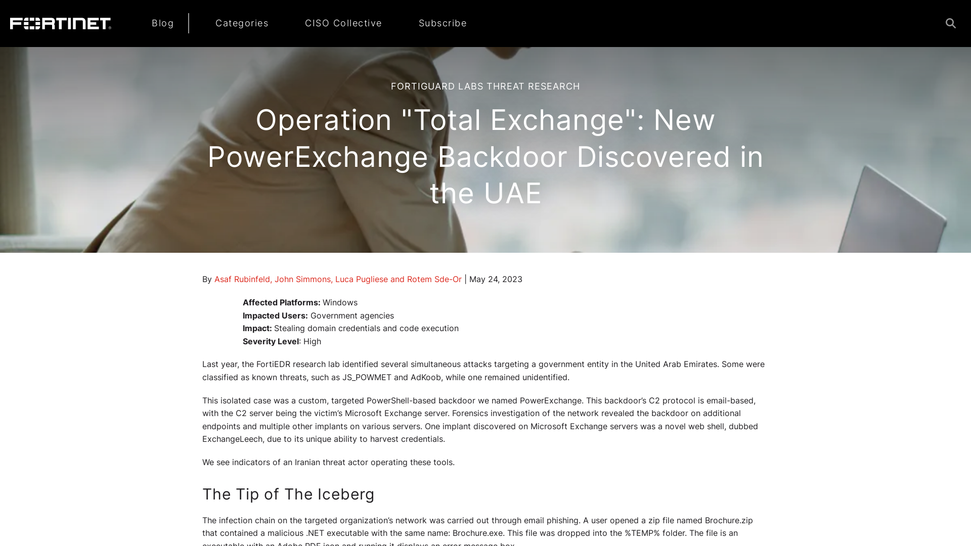 Operation "Total Exchange": New PowerExchange Backdoor Discovered in the UAE | FortiGuard Labs