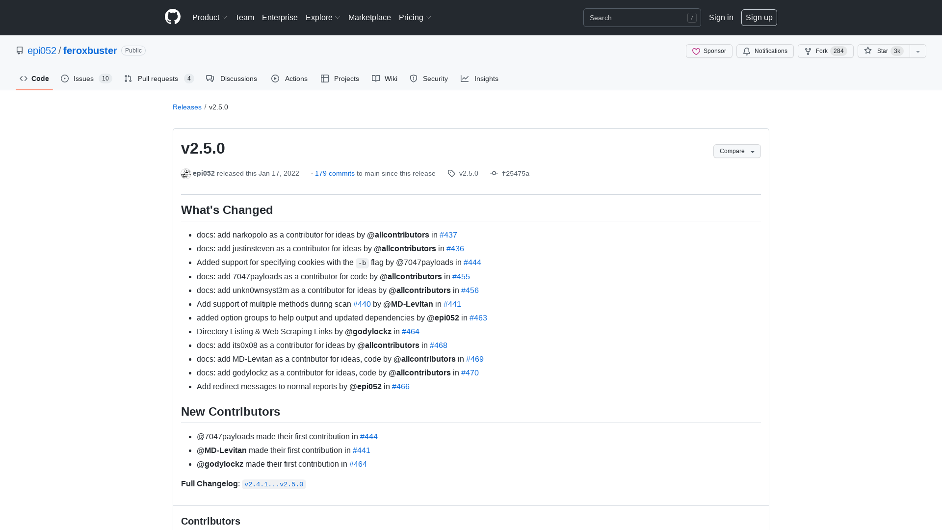 Release v2.5.0 · epi052/feroxbuster · GitHub