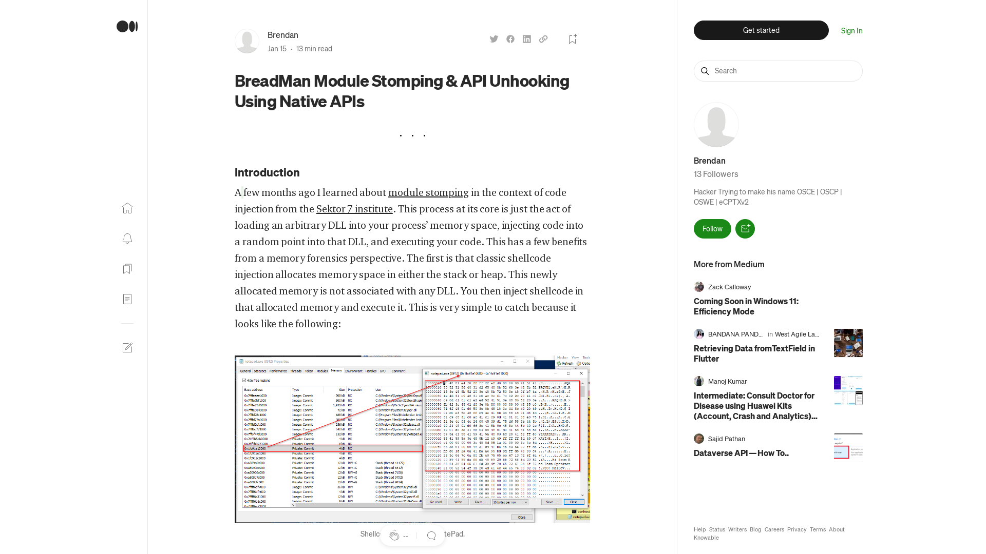 BreadMan Module Stomping & API Unhooking Using Native APIs | by Brendan | Medium