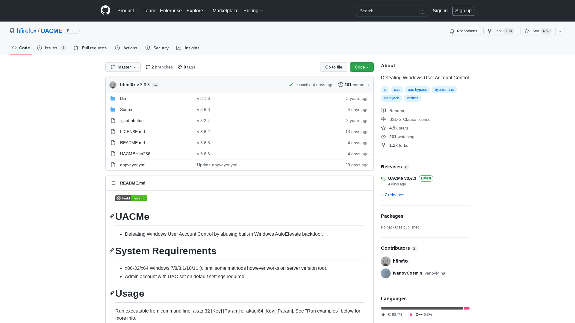 GitHub - hfiref0x/UACME: Defeating Windows User Account Control