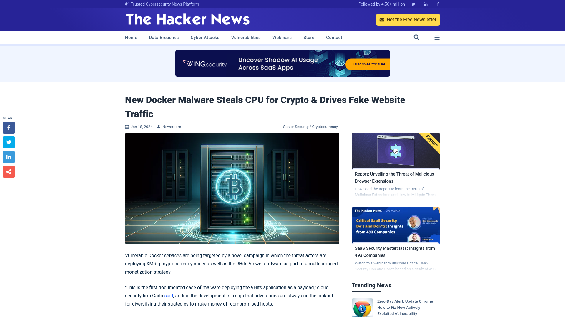 New Docker Malware Steals CPU for Crypto & Drives Fake Website Traffic