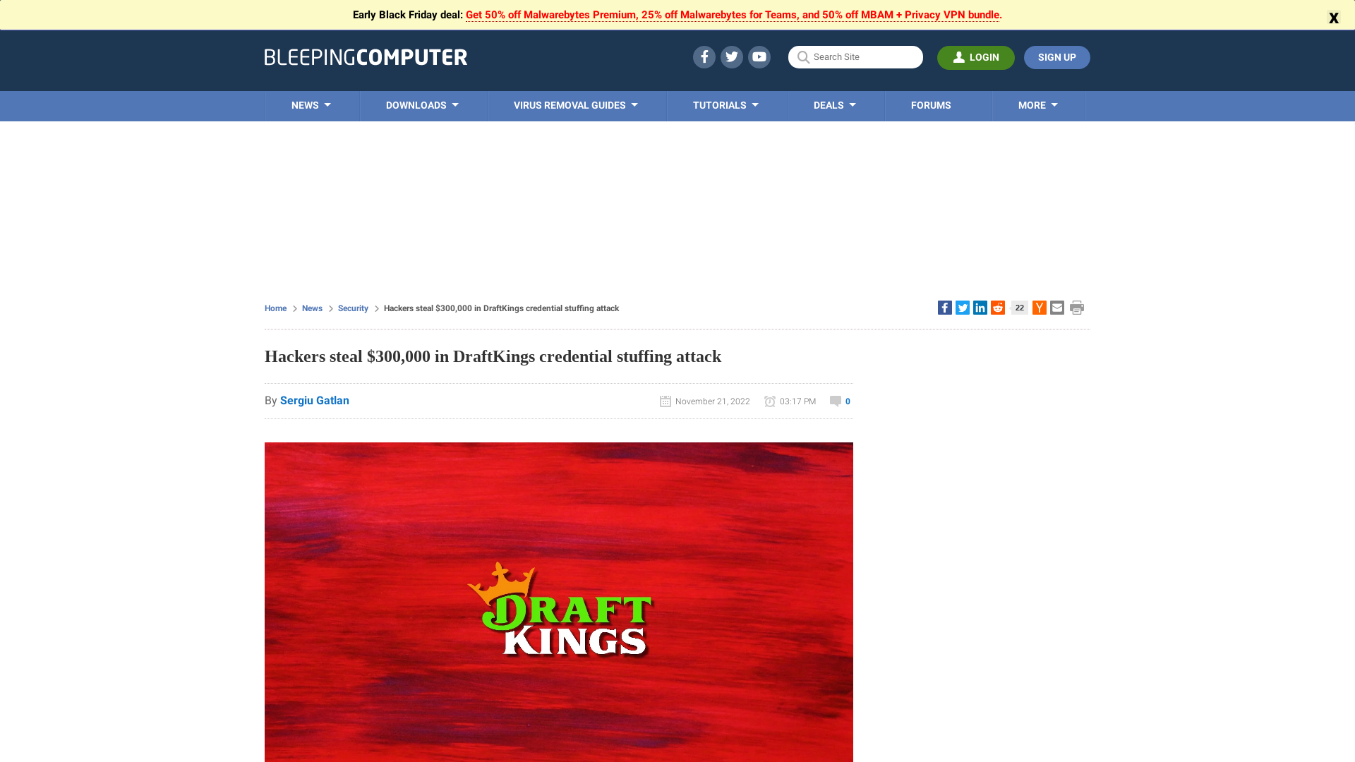 Hackers steal $300,000 in DraftKings credential stuffing attack