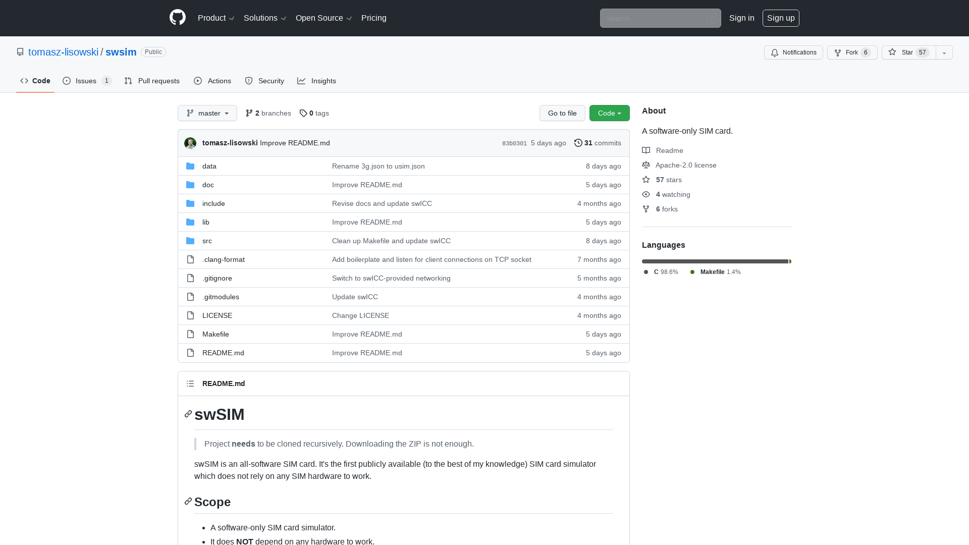 GitHub - tomasz-lisowski/swsim: A software-only SIM card.