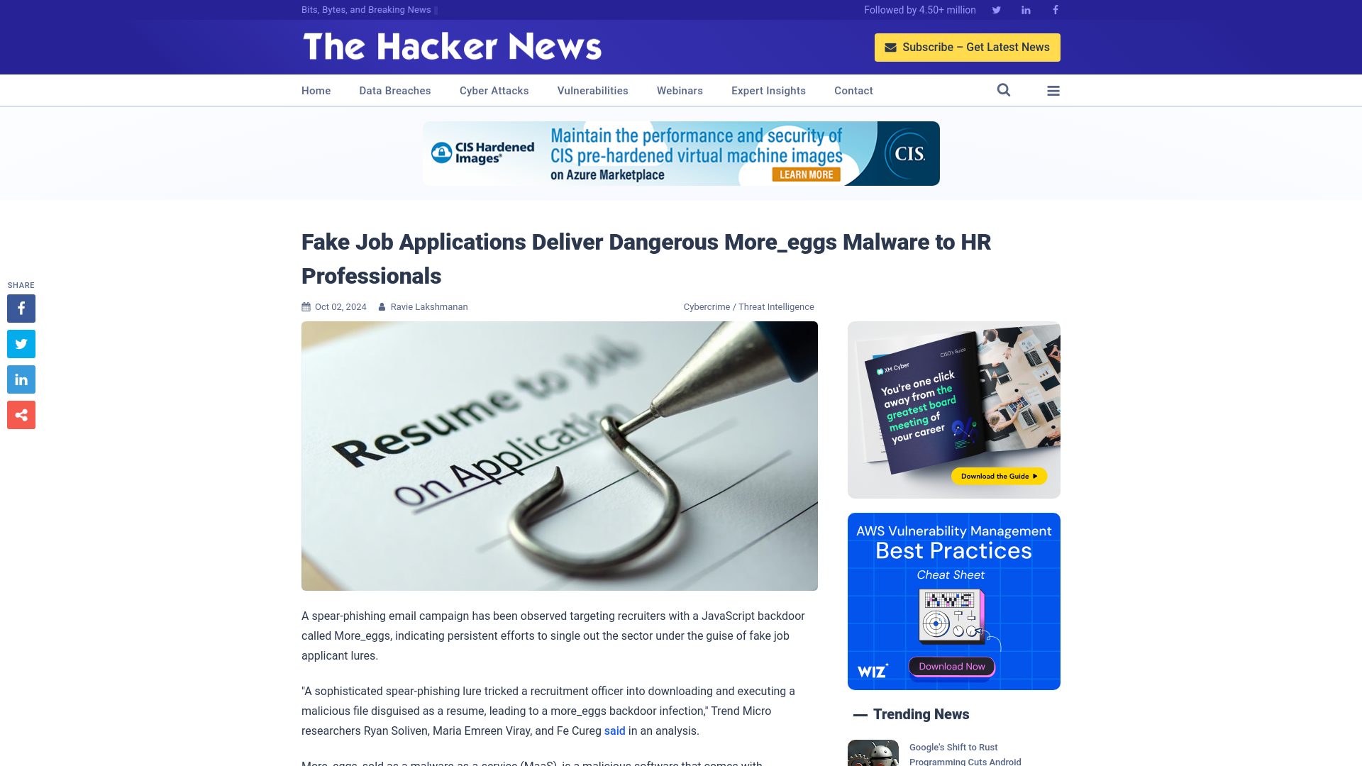 Fake Job Applications Deliver Dangerous More_eggs Malware to HR Professionals