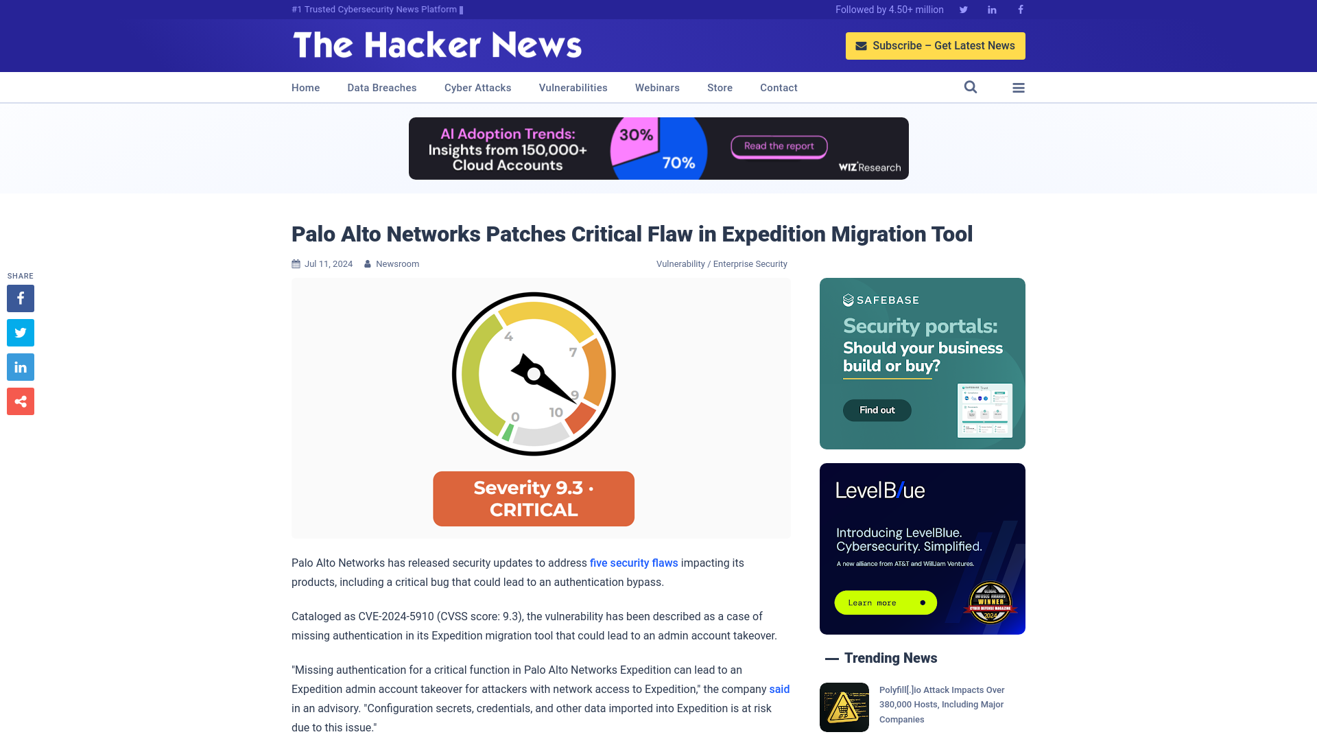 Palo Alto Networks Patches Critical Flaw in Expedition Migration Tool