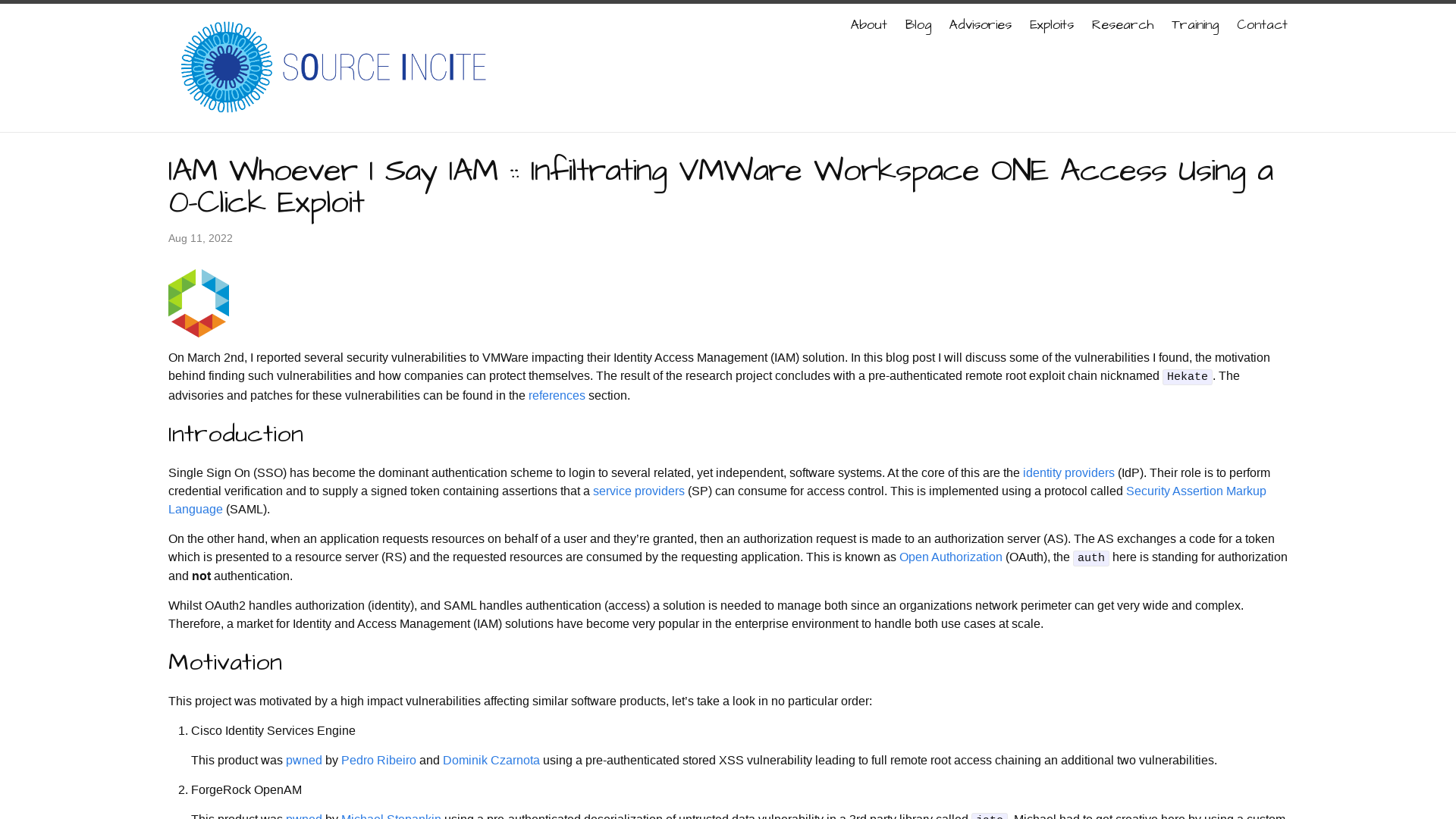 IAM Whoever I Say IAM :: Infiltrating VMWare Workspace ONE Access Using a 0-Click Exploit