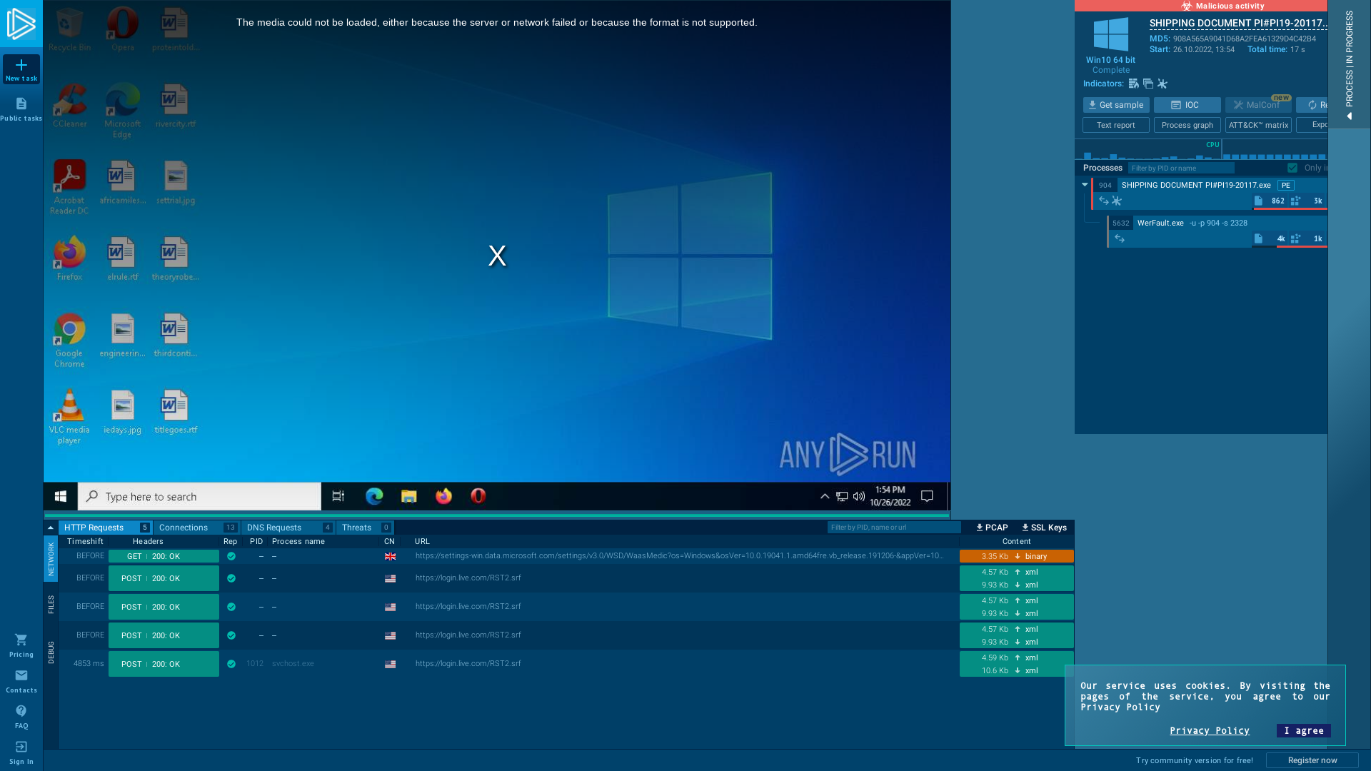 SHIPPING DOCUMENT PI#PI19-20117.exe (MD5: 908A565A9041D68A2FEA61329D4C42B4) - Interactive analysis - ANY.RUN