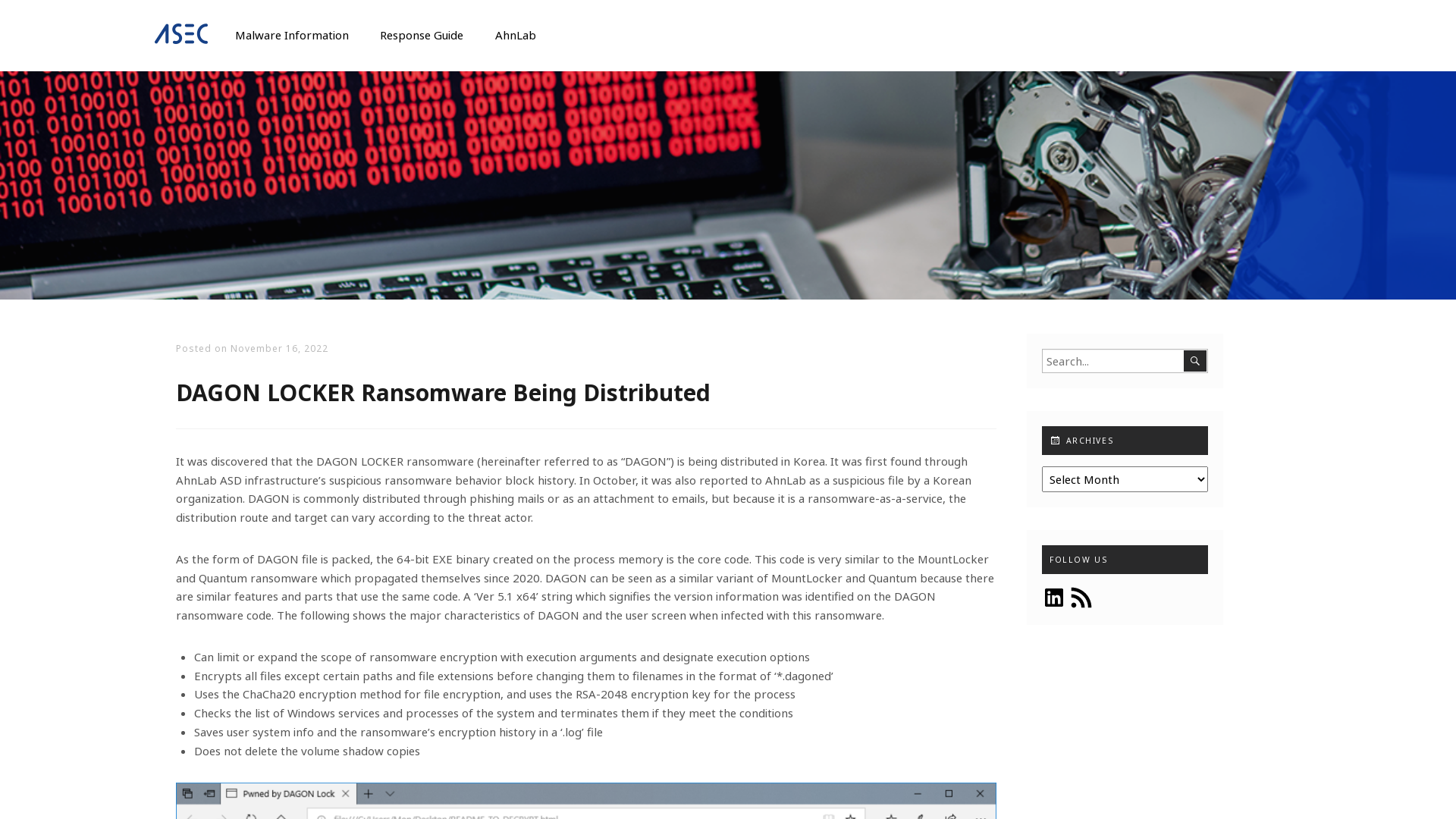 DAGON LOCKER Ransomware Being Distributed - ASEC BLOG