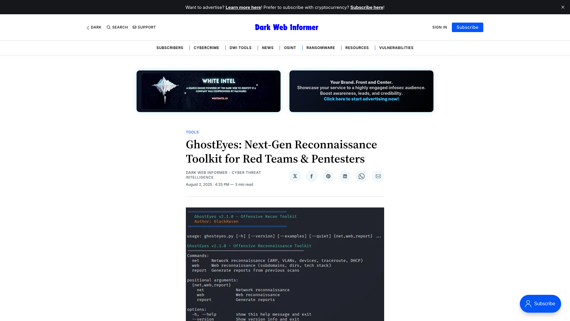GhostEyes: Next-Gen Reconnaissance Toolkit for Red Teams & Pentesters