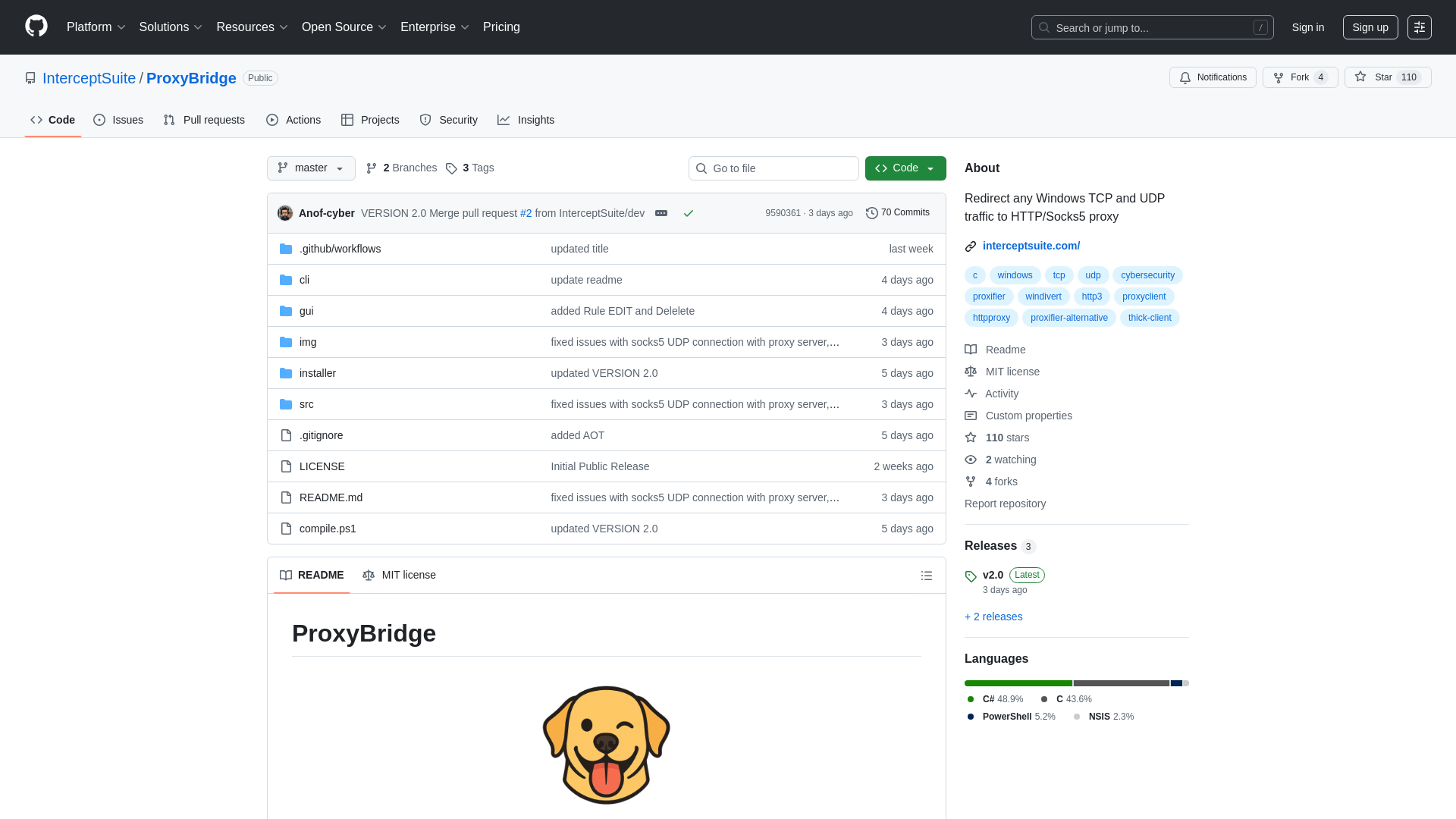 GitHub - InterceptSuite/ProxyBridge: Redirect any Windows TCP and UDP traffic to HTTP/Socks5 proxy