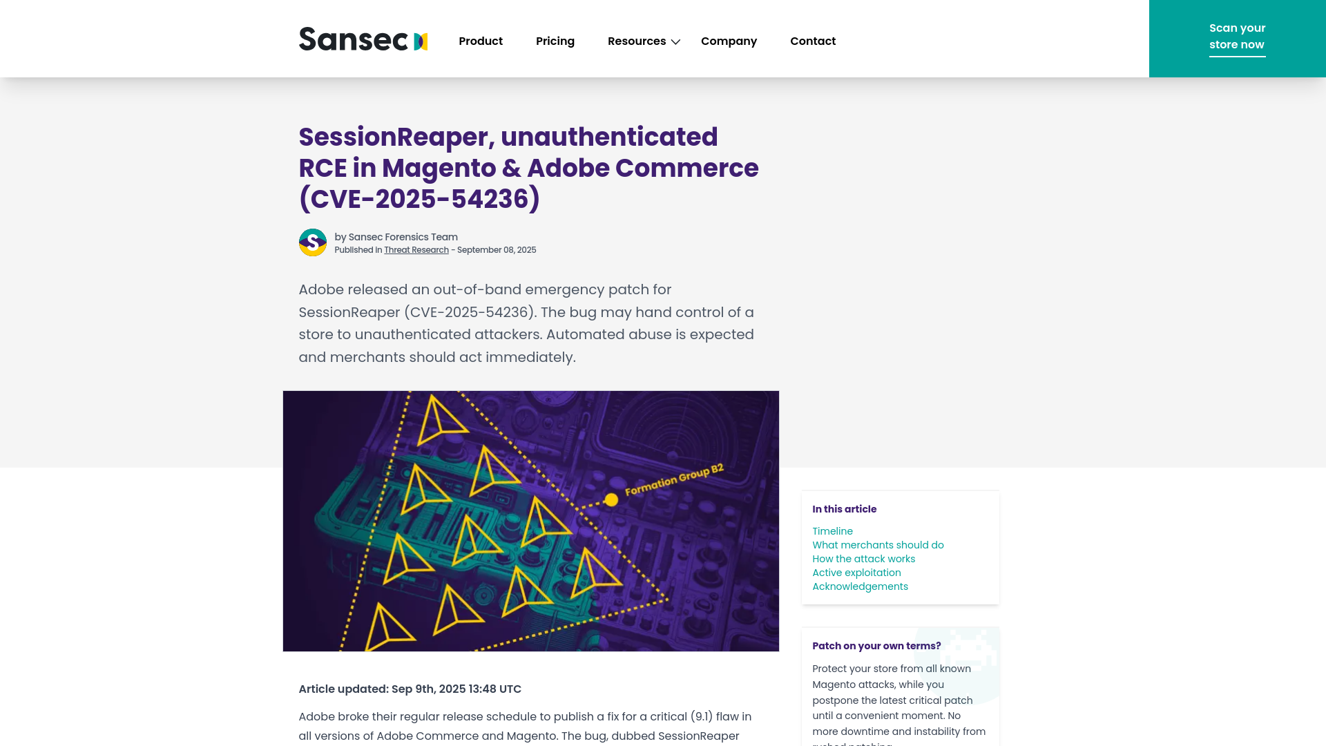 SessionReaper, unauthenticated RCE in Magento & Adobe Commerce (CVE-2025-54236)