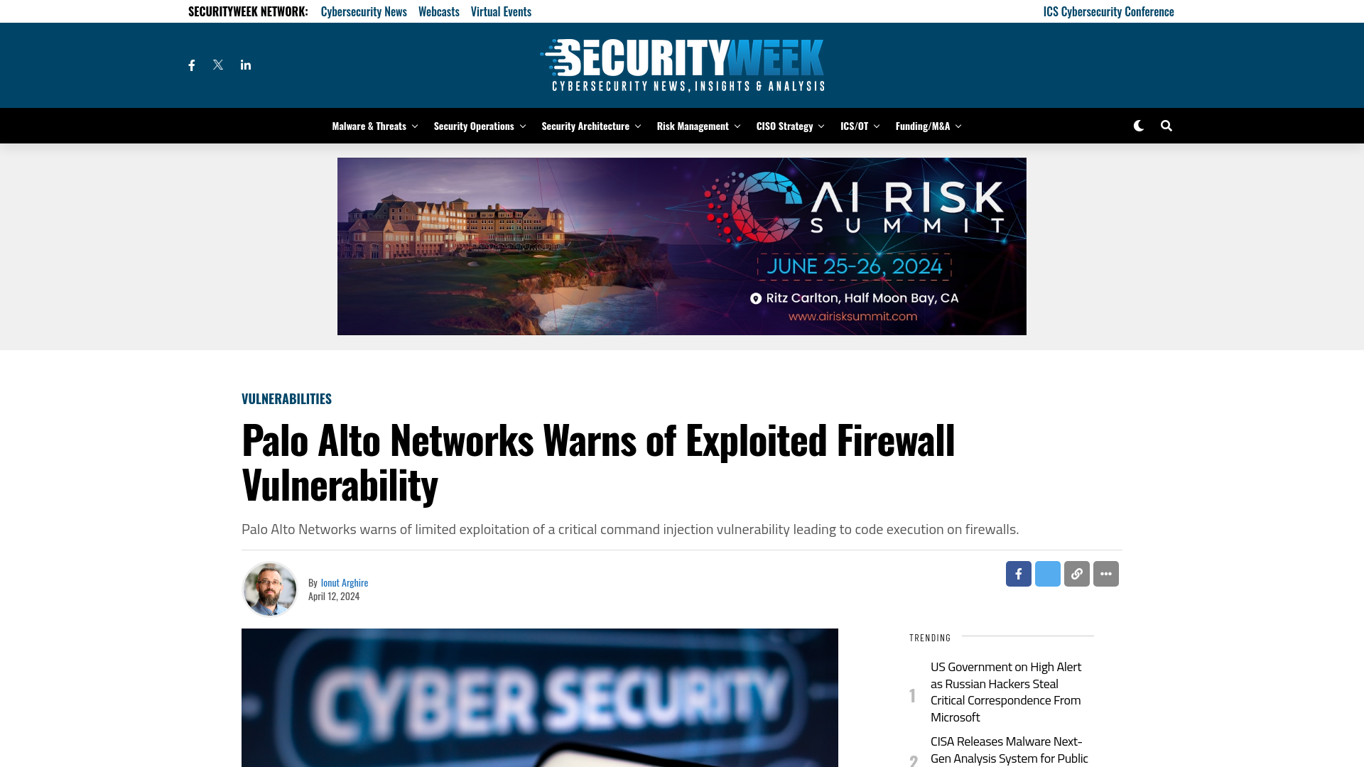 Palo Alto Networks Warns of Exploited Firewall Vulnerability - SecurityWeek