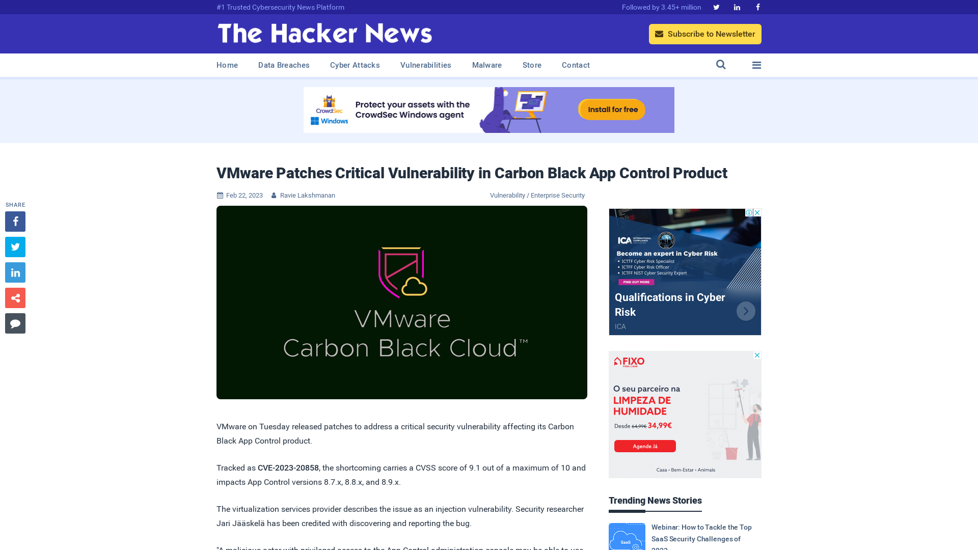 VMware Patches Critical Vulnerability in Carbon Black App Control Product