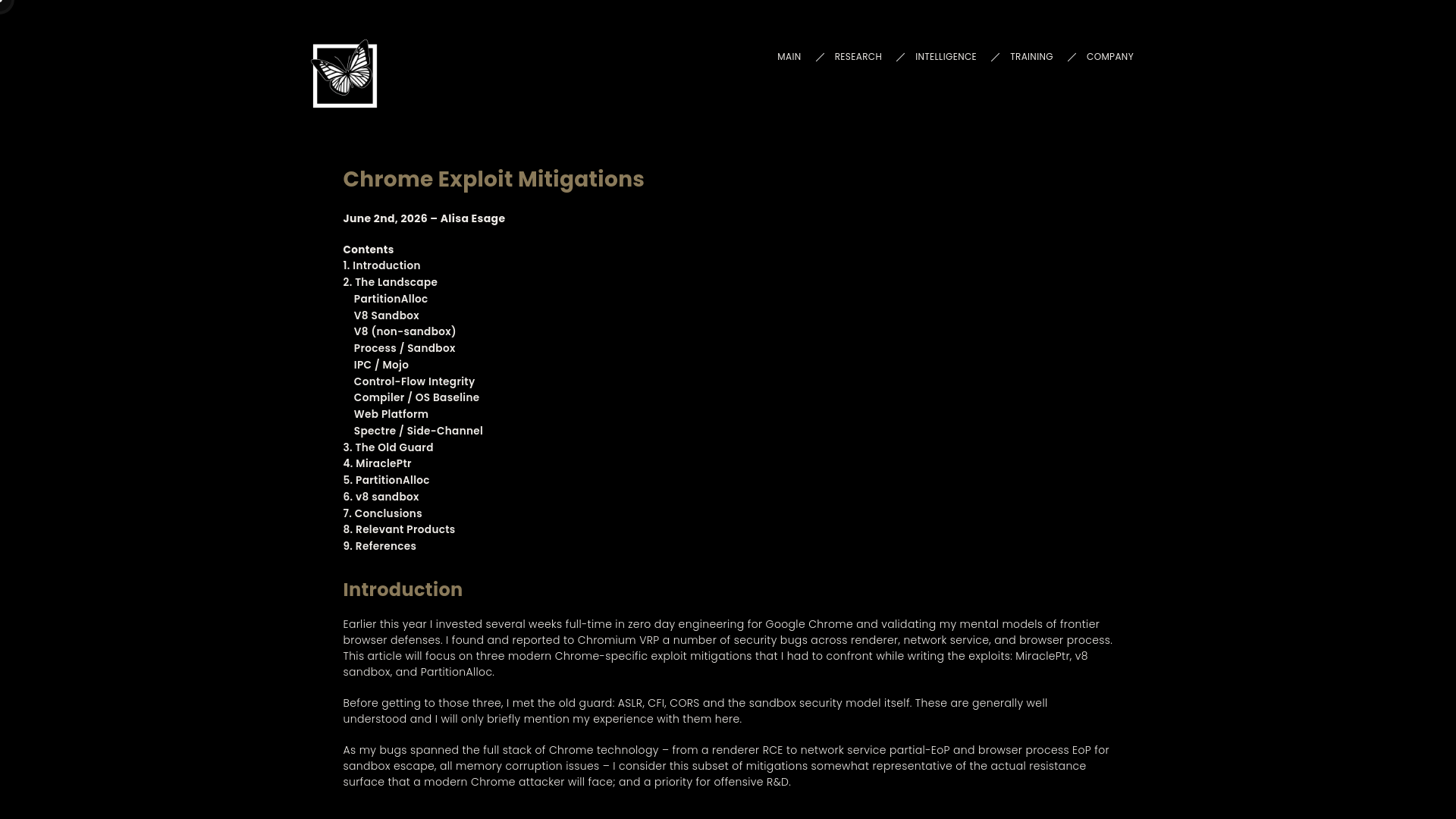 Chrome Exploit Mitigations — Zero Day Engineering