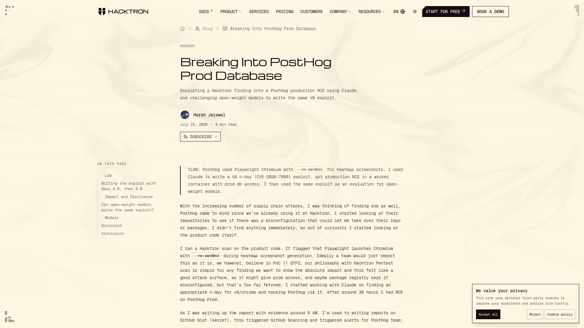 Breaking Into PostHog Prod Database | Hacktron AI