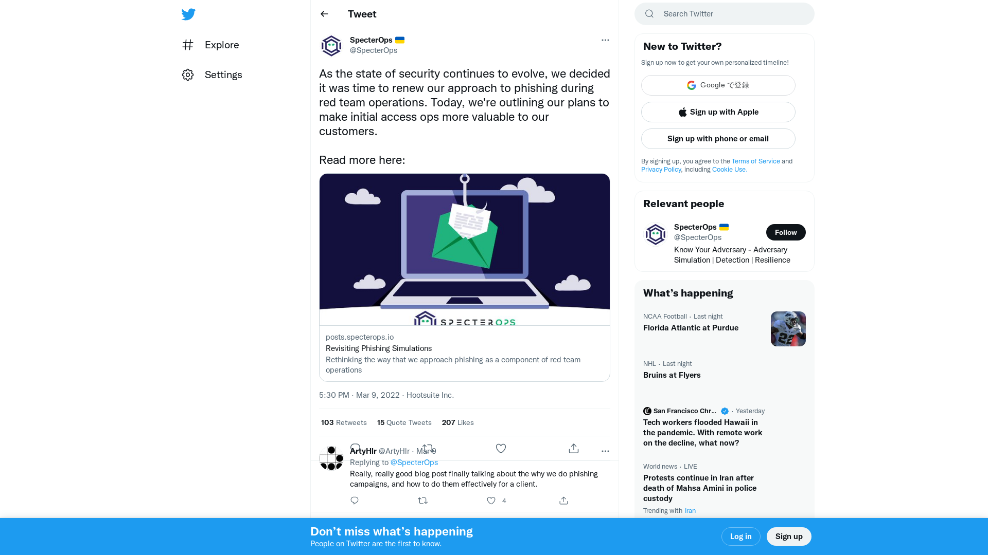 SpecterOps 🇺🇦 on Twitter: "As the state of security continues to evolve, we decided it was time to renew our approach to phishing during red team operations. Today, we're outlining our plans to make initial access ops more valuable to our customers. Read more here: https://t.co/BRiBLceiJN" / Twitter