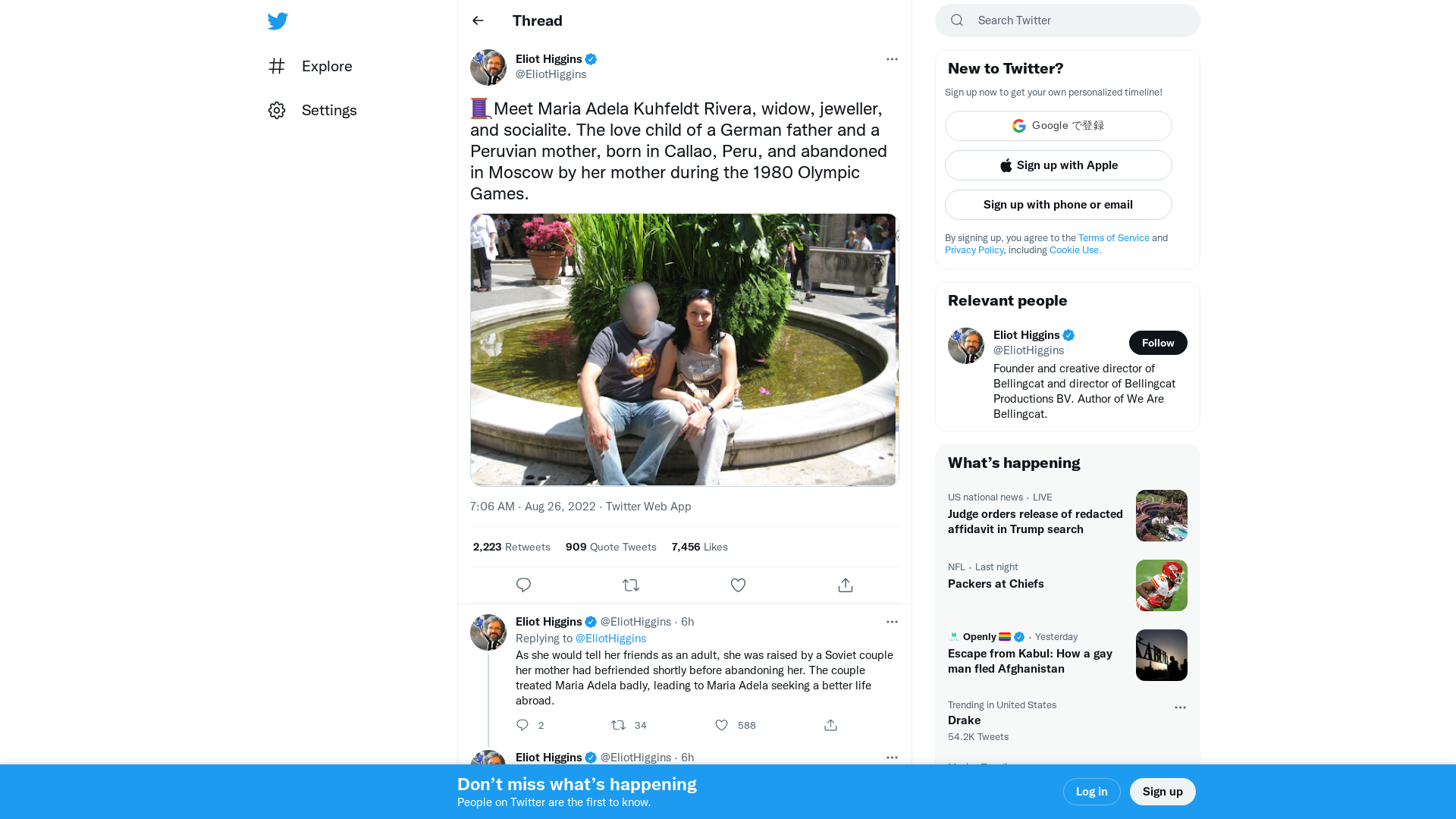 Eliot Higgins on Twitter: "🧵Meet Maria Adela Kuhfeldt Rivera, widow, jeweller, and socialite. The love child of a German father and a Peruvian mother, born in Callao, Peru, and abandoned in Moscow by her mother during the 1980 Olympic Games. https://t.co/wHo6qSmKik" / Twitter