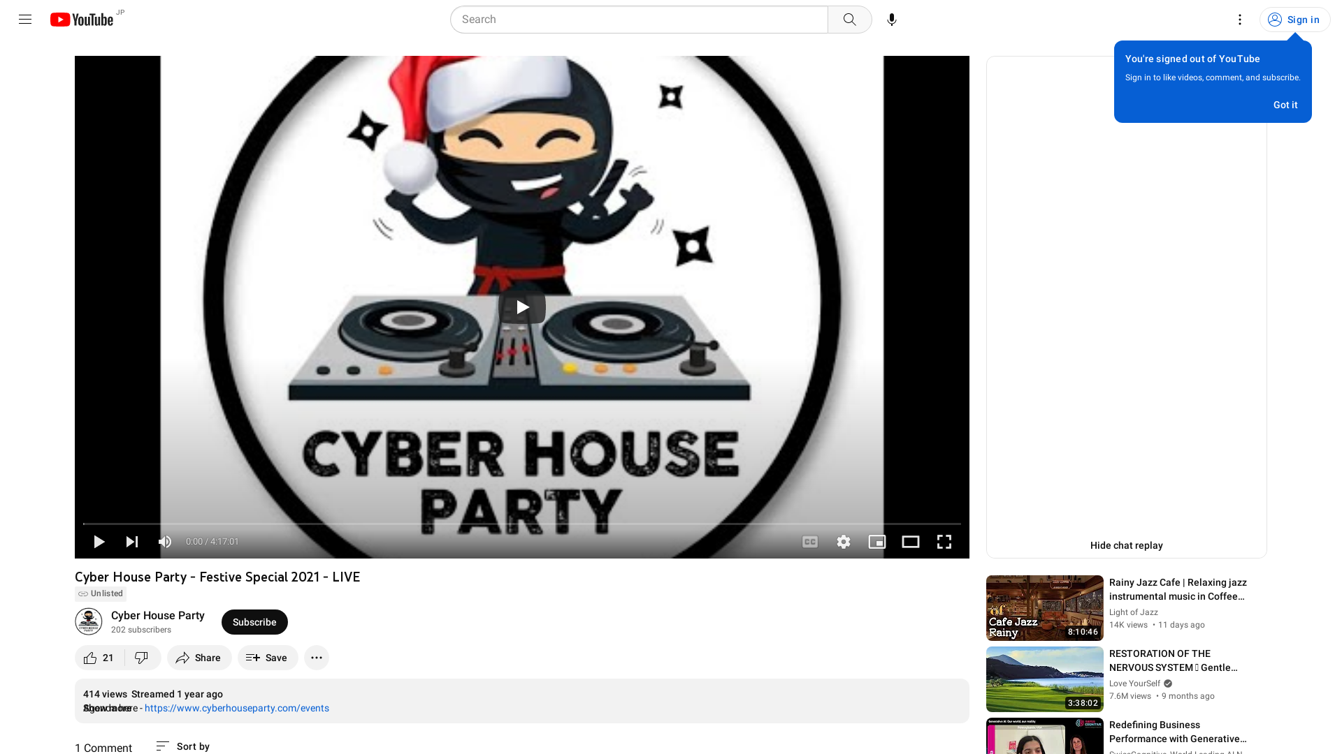 Cyber House Party - Festive Special 2021 - LIVE - YouTube