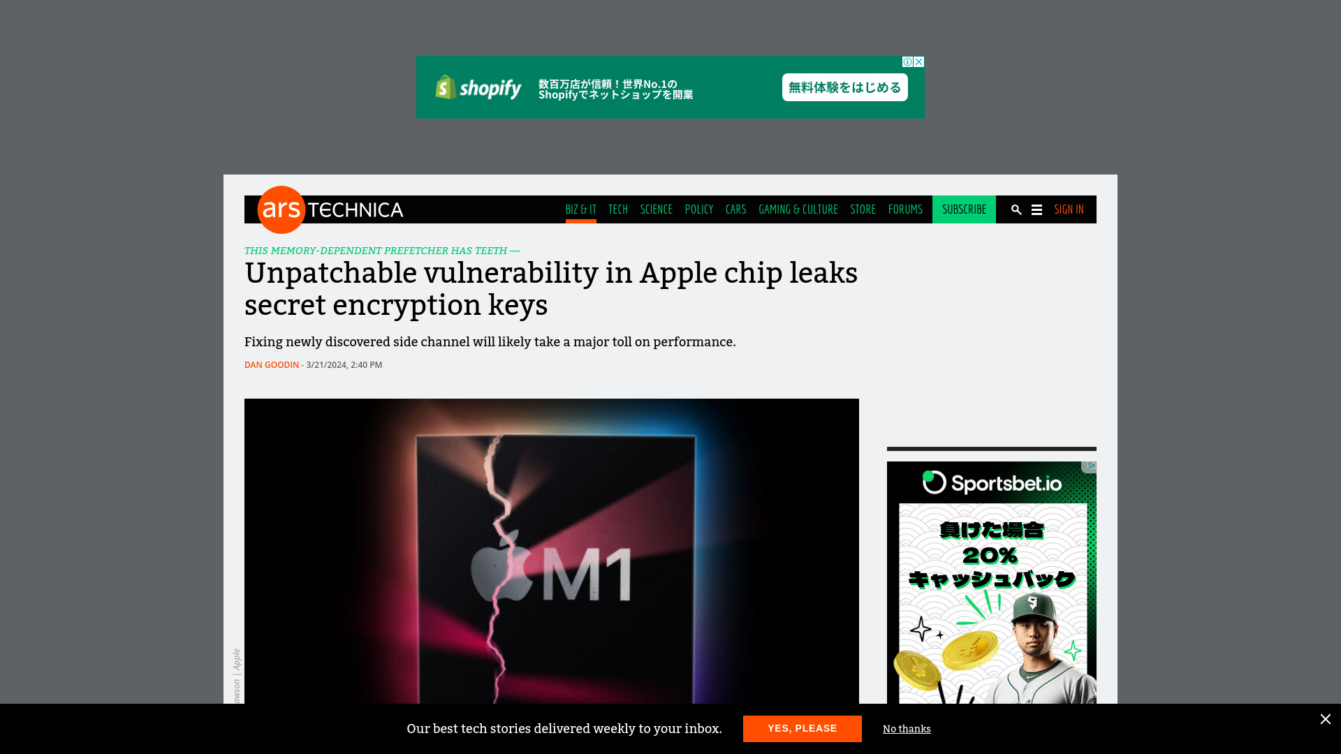 Unpatchable vulnerability in Apple chip leaks secret encryption keys | Ars Technica