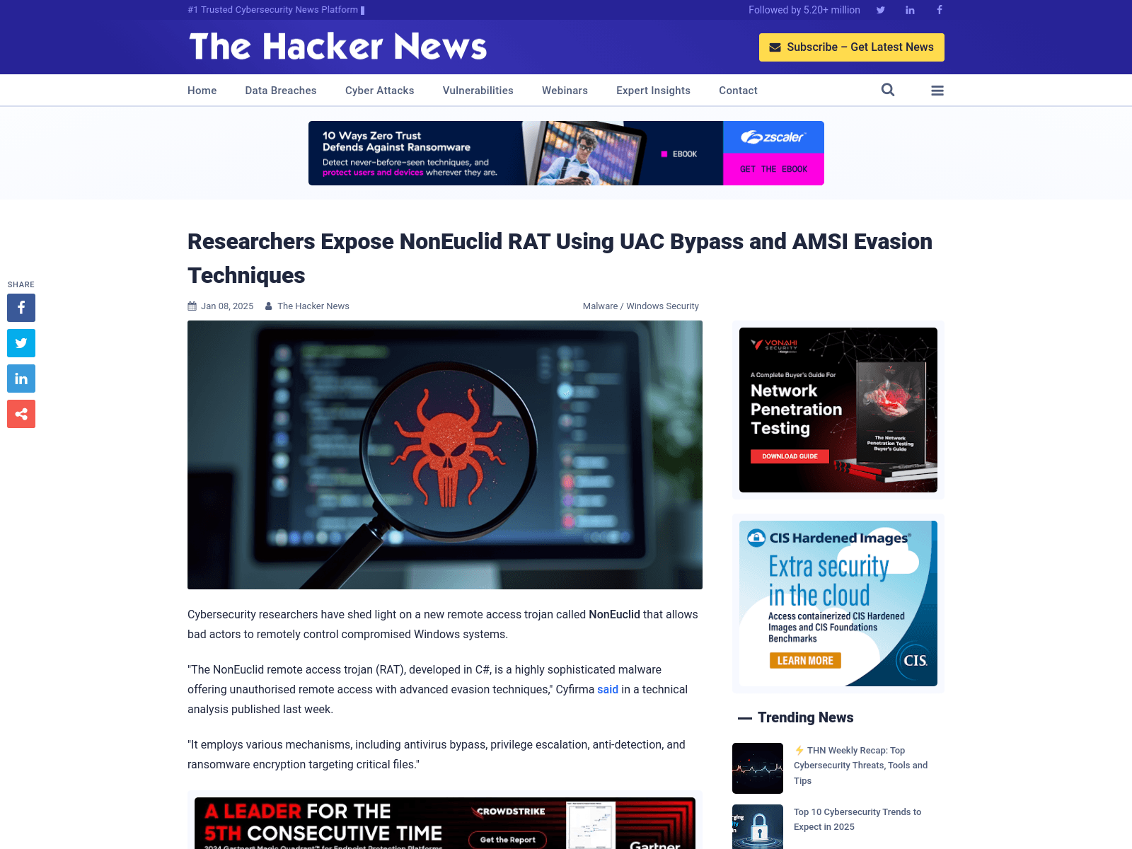 Researchers Expose NonEuclid RAT Using UAC Bypass and AMSI Evasion Techniques