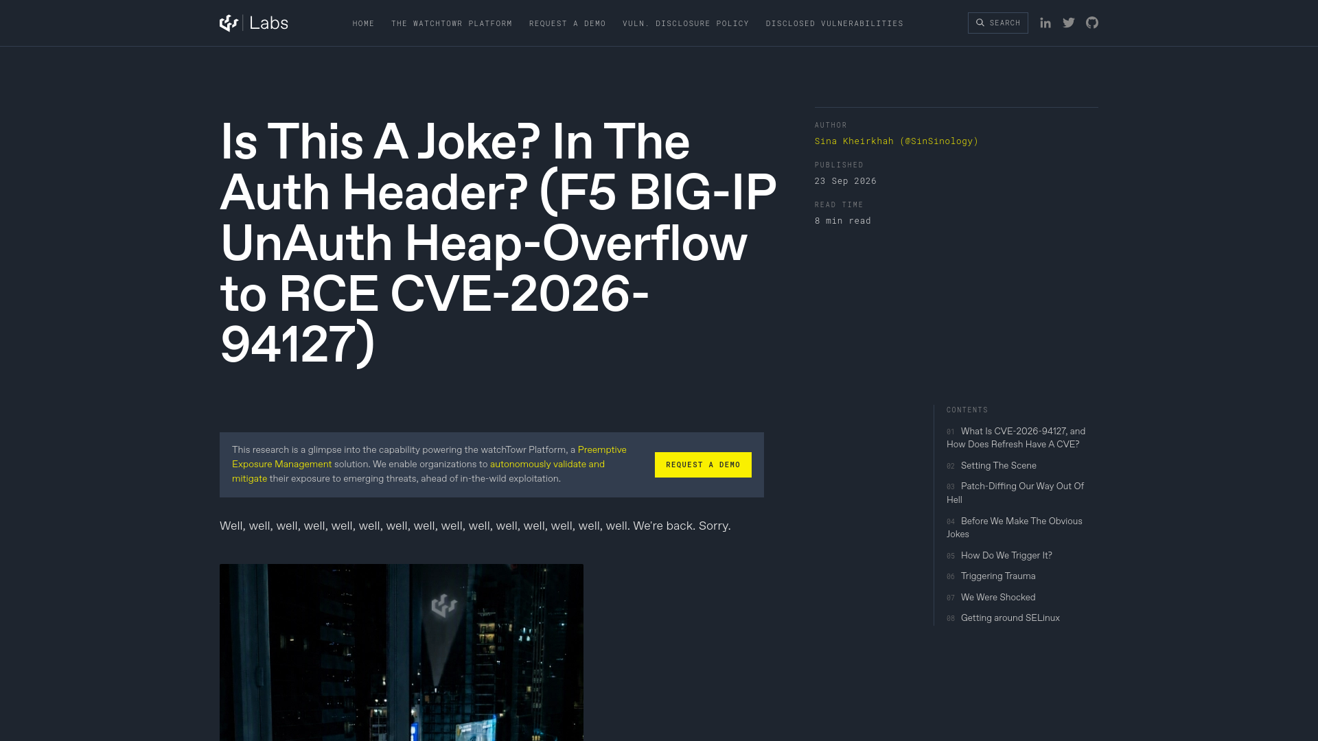 Is This A Joke? In The Auth Header? (F5 BIG-IP UnAuth Heap-Overflow to RCE CVE-2026-94127)