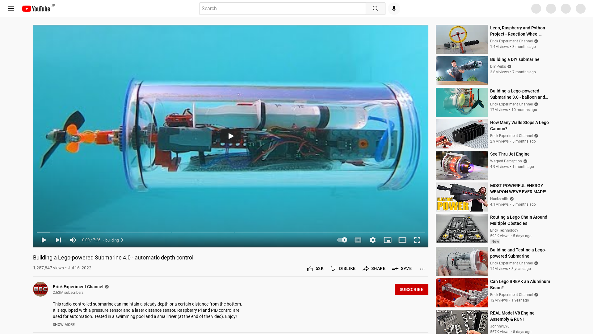Building a Lego-powered Submarine 4.0 - automatic depth control - YouTube