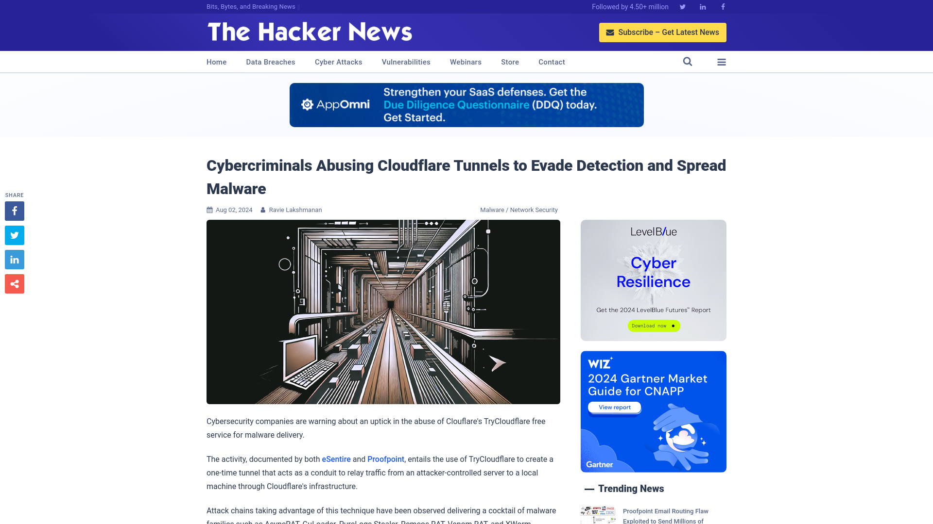 Cybercriminals Abusing Cloudflare Tunnels to Evade Detection and Spread Malware