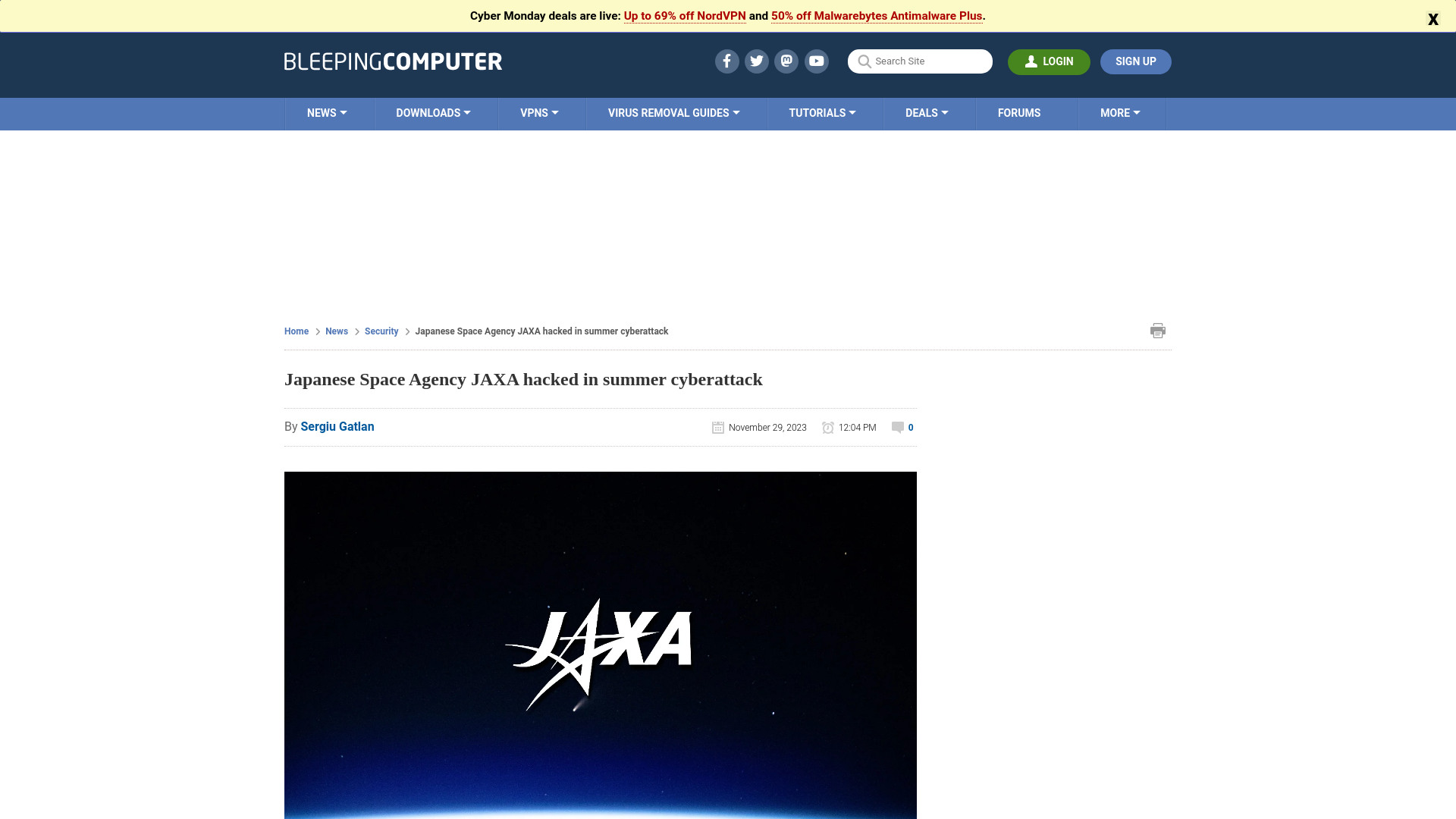 Japanese Space Agency JAXA hacked in summer cyberattack