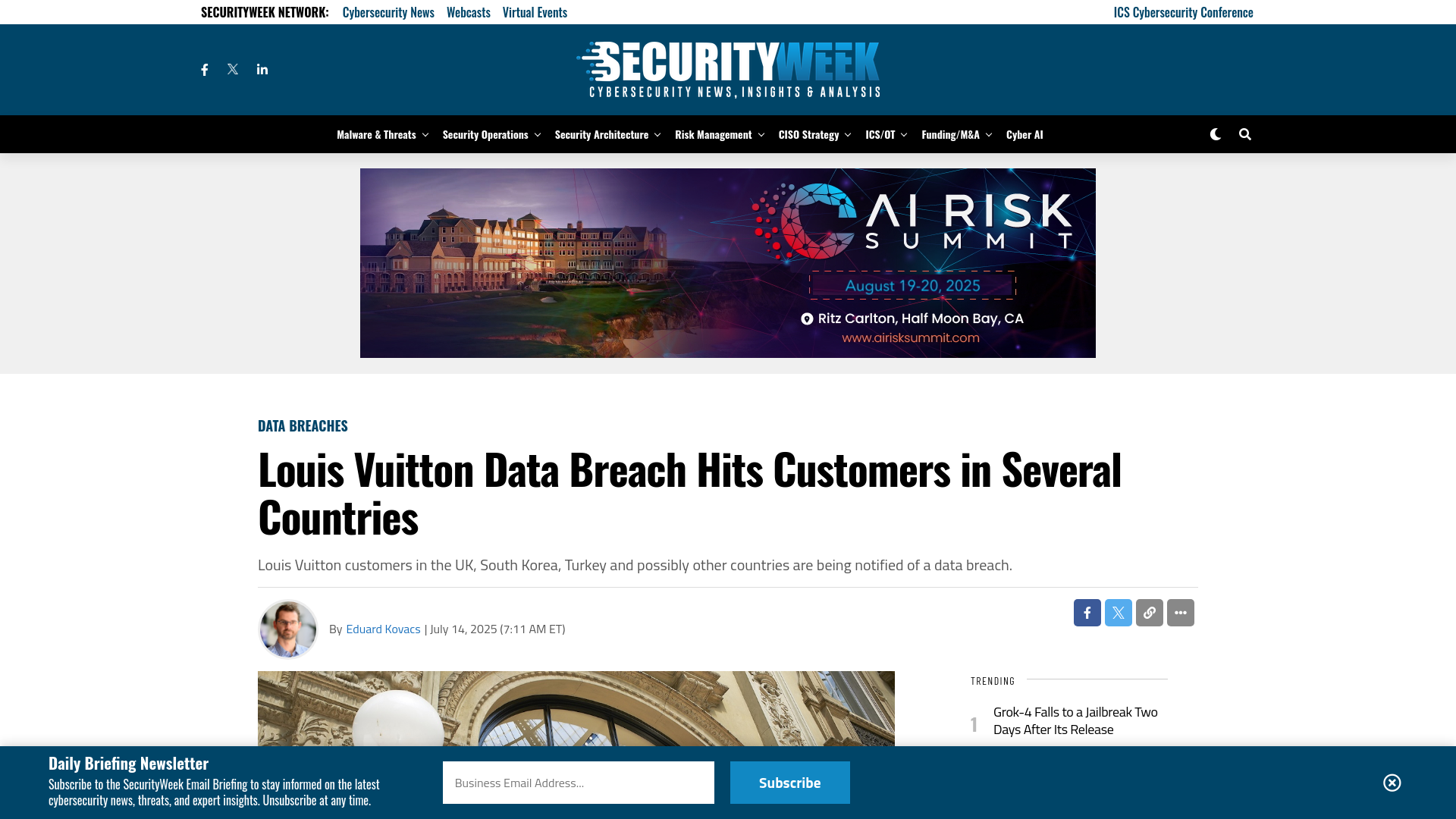 Louis Vuitton Data Breach Hits Customers in Several Countries - SecurityWeek