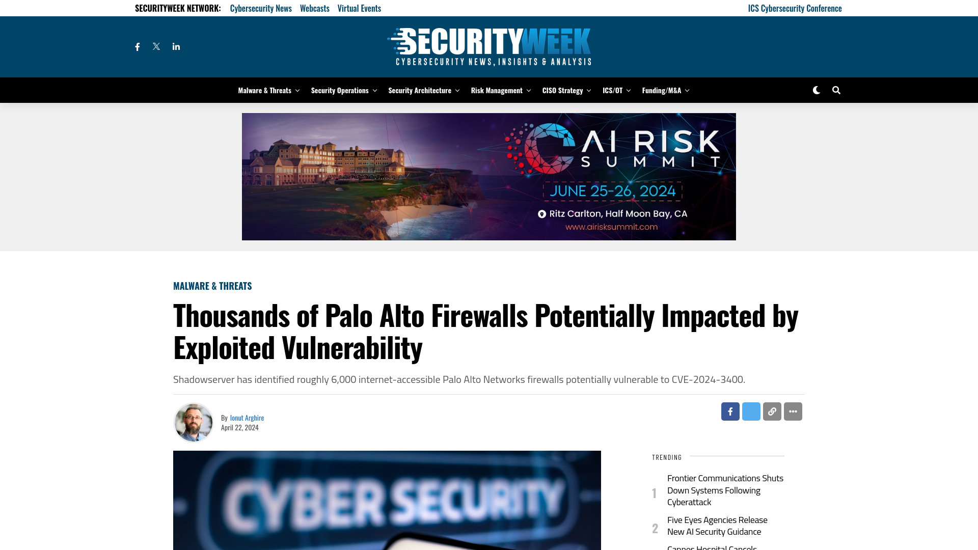 Thousands of Palo Alto Firewalls Potentially Impacted by Exploited Vulnerability  - SecurityWeek