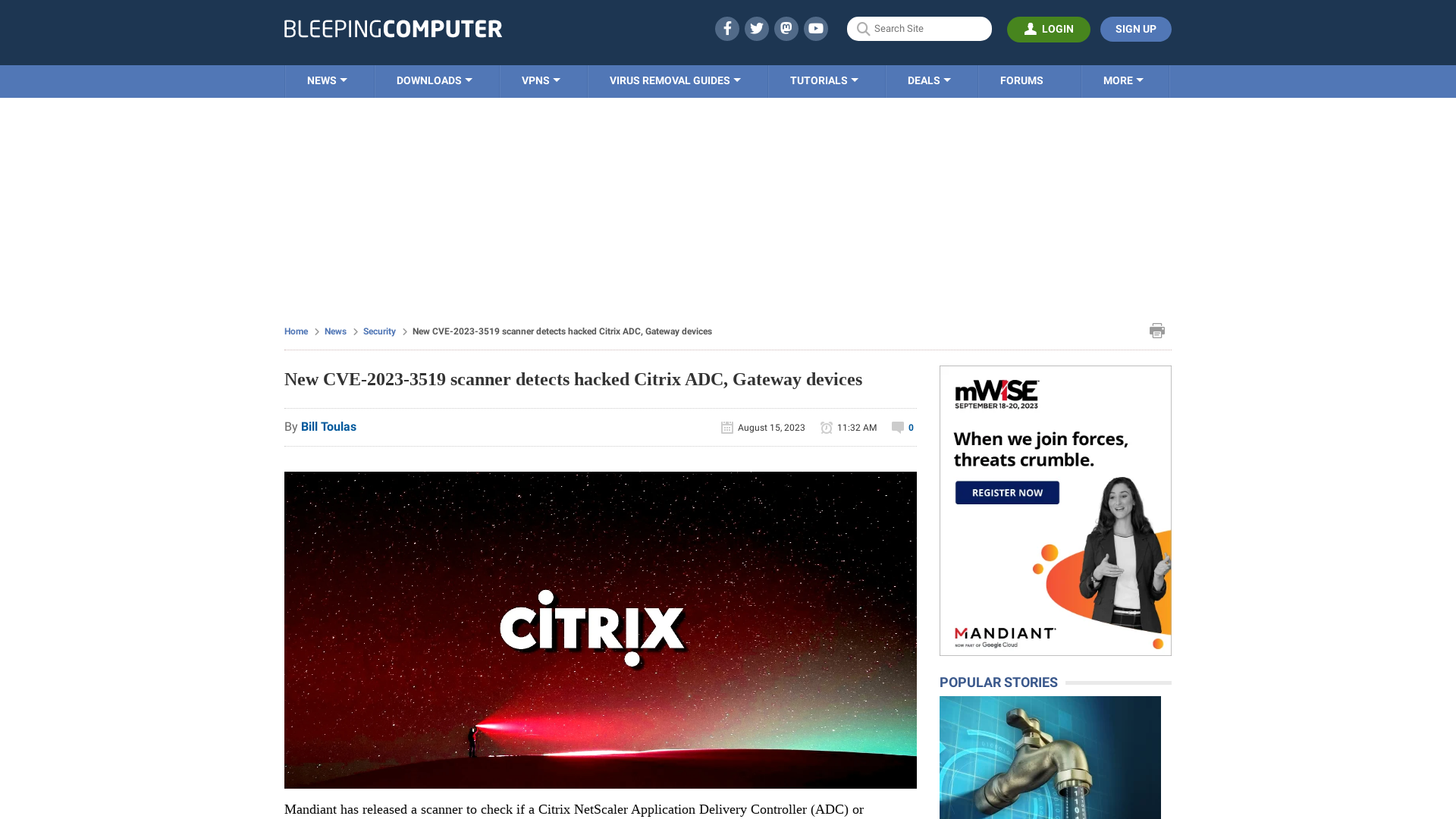 New CVE-2023-3519 scanner detects hacked Citrix ADC, Gateway devices