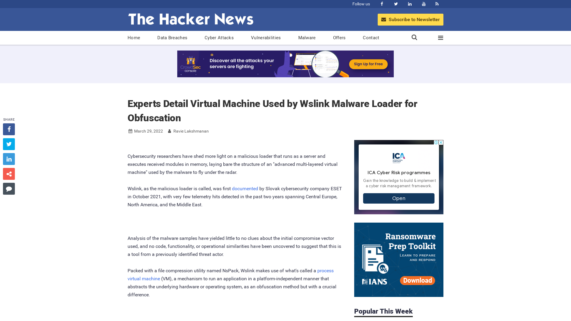 Experts Detail Virtual Machine Used by Wslink Malware Loader for Obfuscation