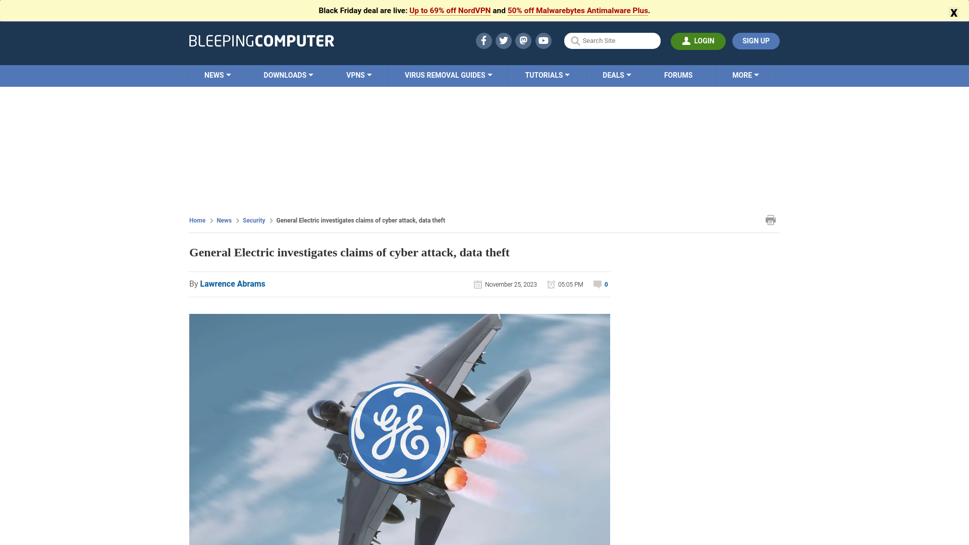 General Electric investigates claims of cyber attack, data theft