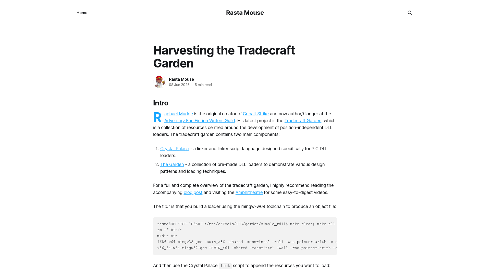 Harvesting the Tradecraft Garden