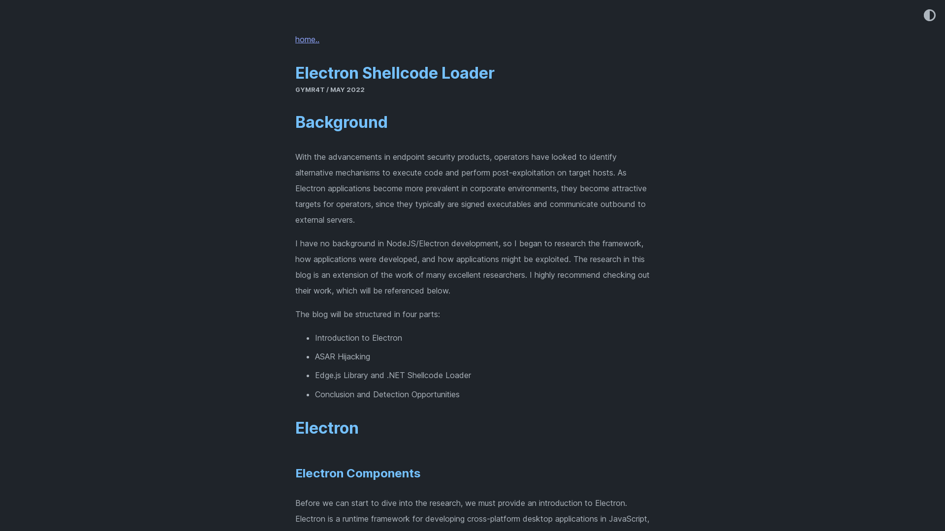 Electron Shellcode Loader