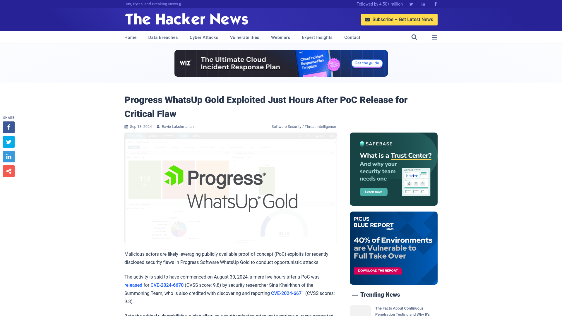 Progress WhatsUp Gold Exploited Just Hours After PoC Release for Critical Flaw