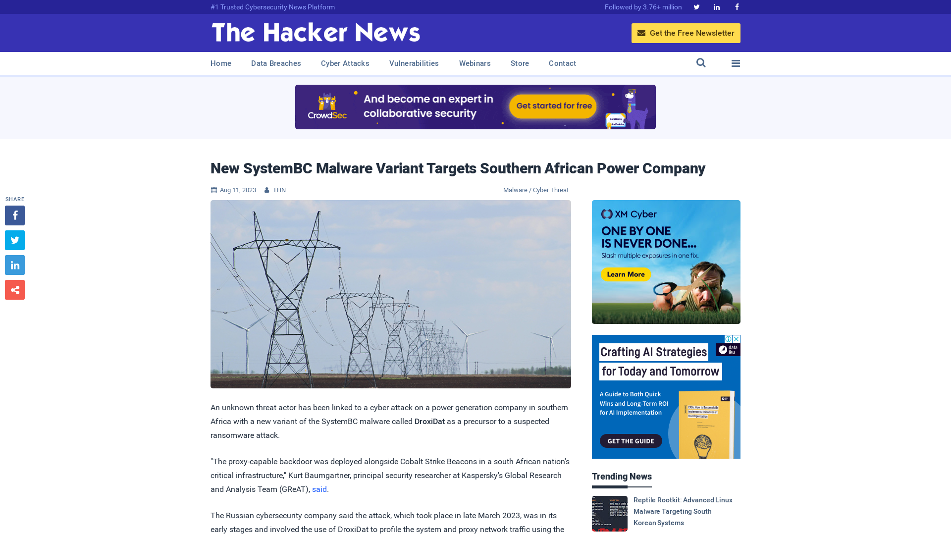 New SystemBC Malware Variant Targets Southern African Power Company