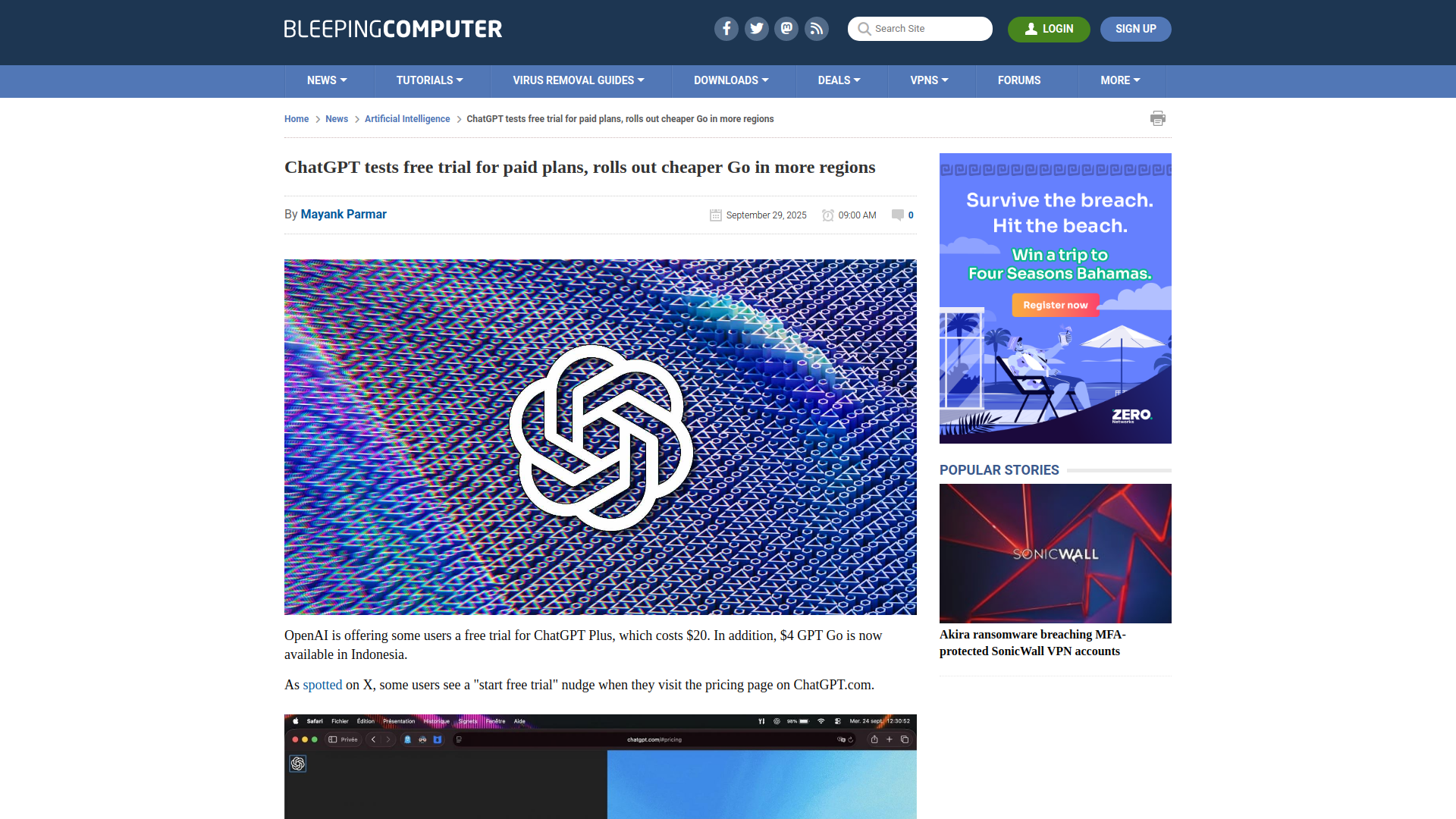 ChatGPT tests free trial for paid plans, rolls out cheaper Go in more regions