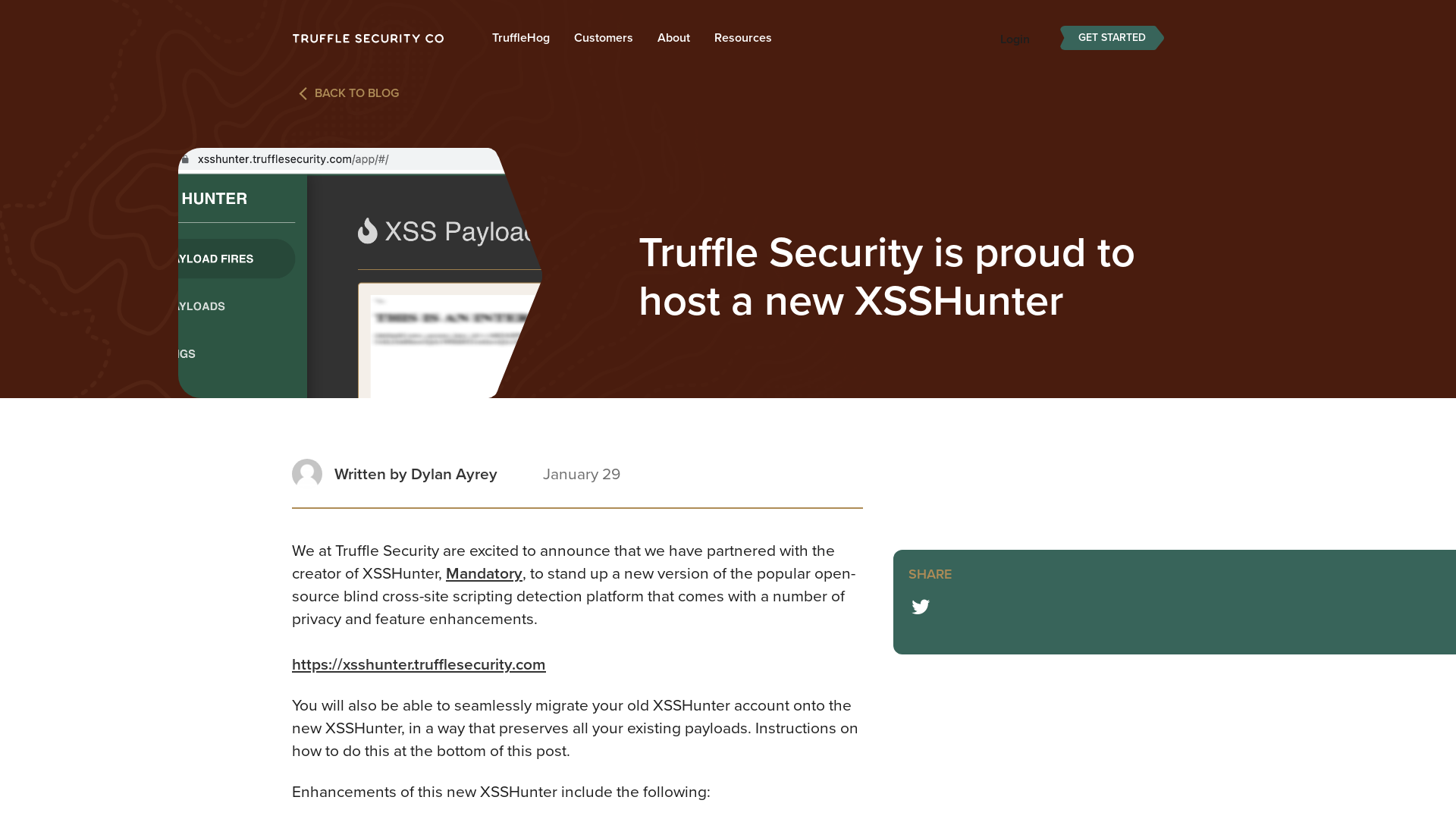 Truffle Security is proud to host a new XSSHunter - Truffle Security