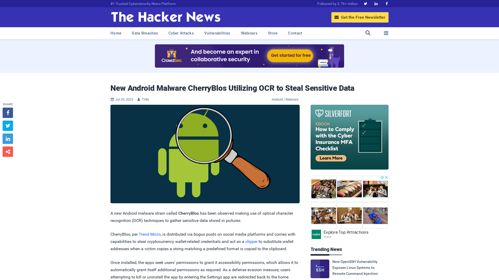 New Android Malware CherryBlos Utilizing OCR to Steal Sensitive Data