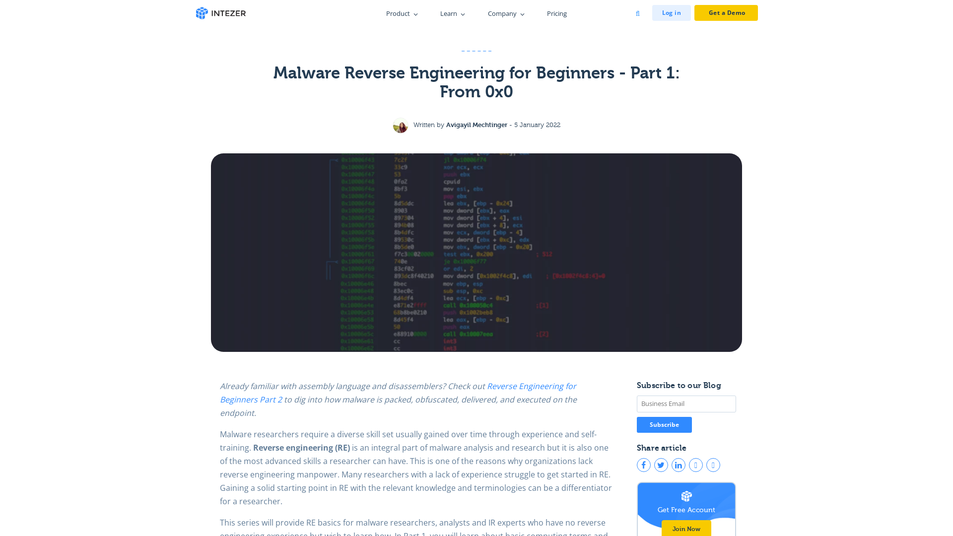 Malware Reverse Engineering for Beginners - Part 1: From 0x0 - Intezer