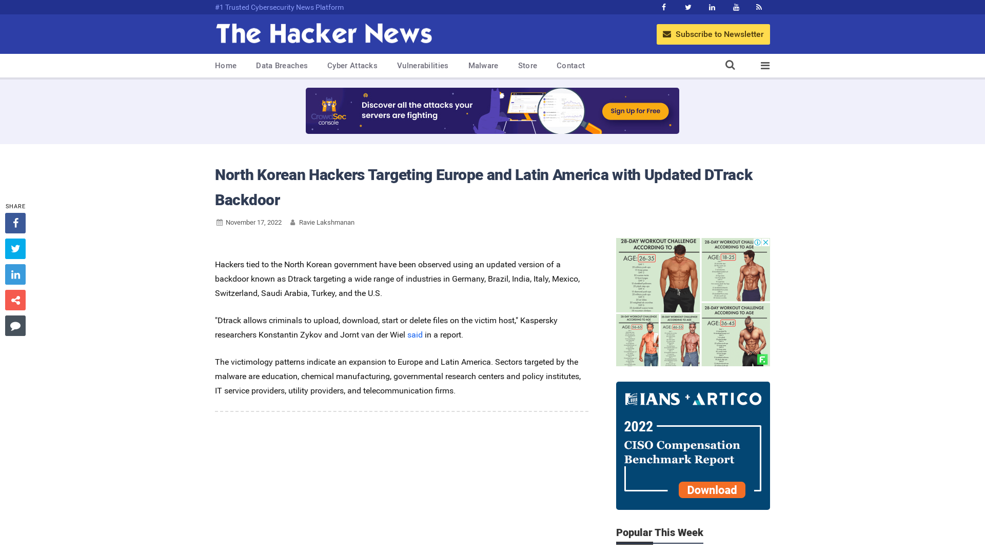 North Korean Hackers Targeting Europe and Latin America with Updated DTrack Backdoor